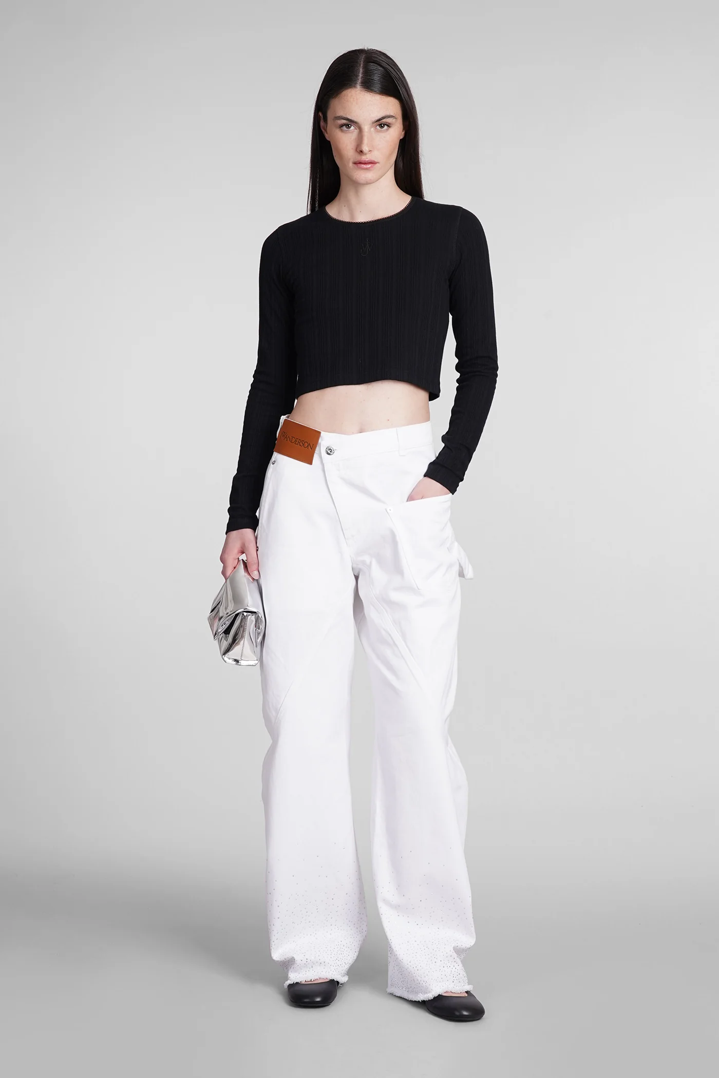 T-Shirt in black cotton - Image 2