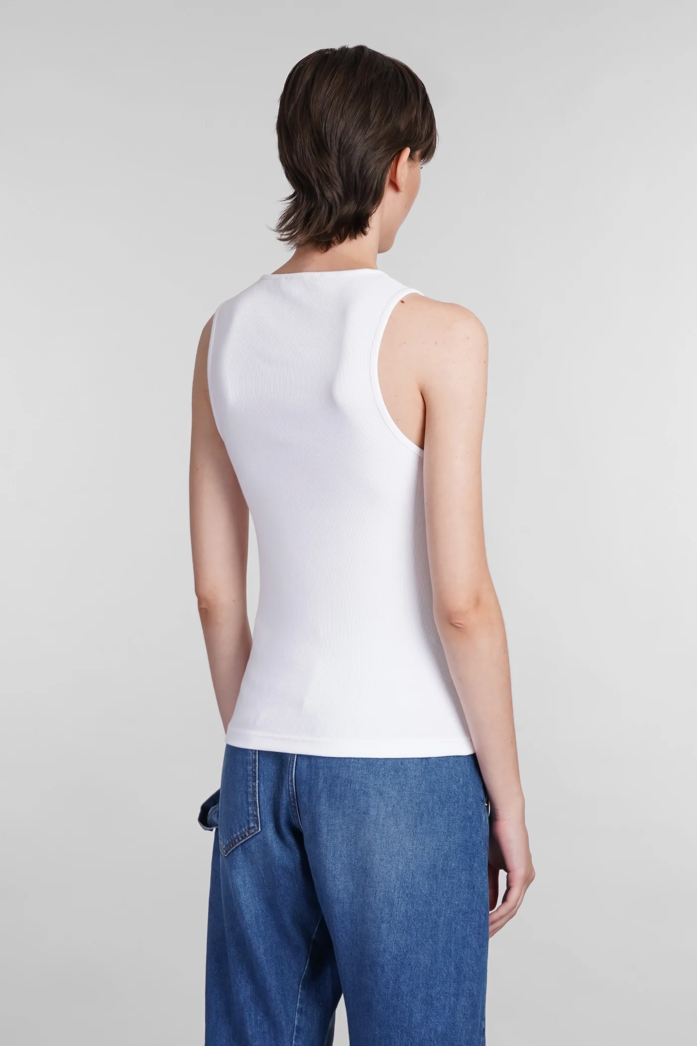 tank Top in white cotton - Image 3