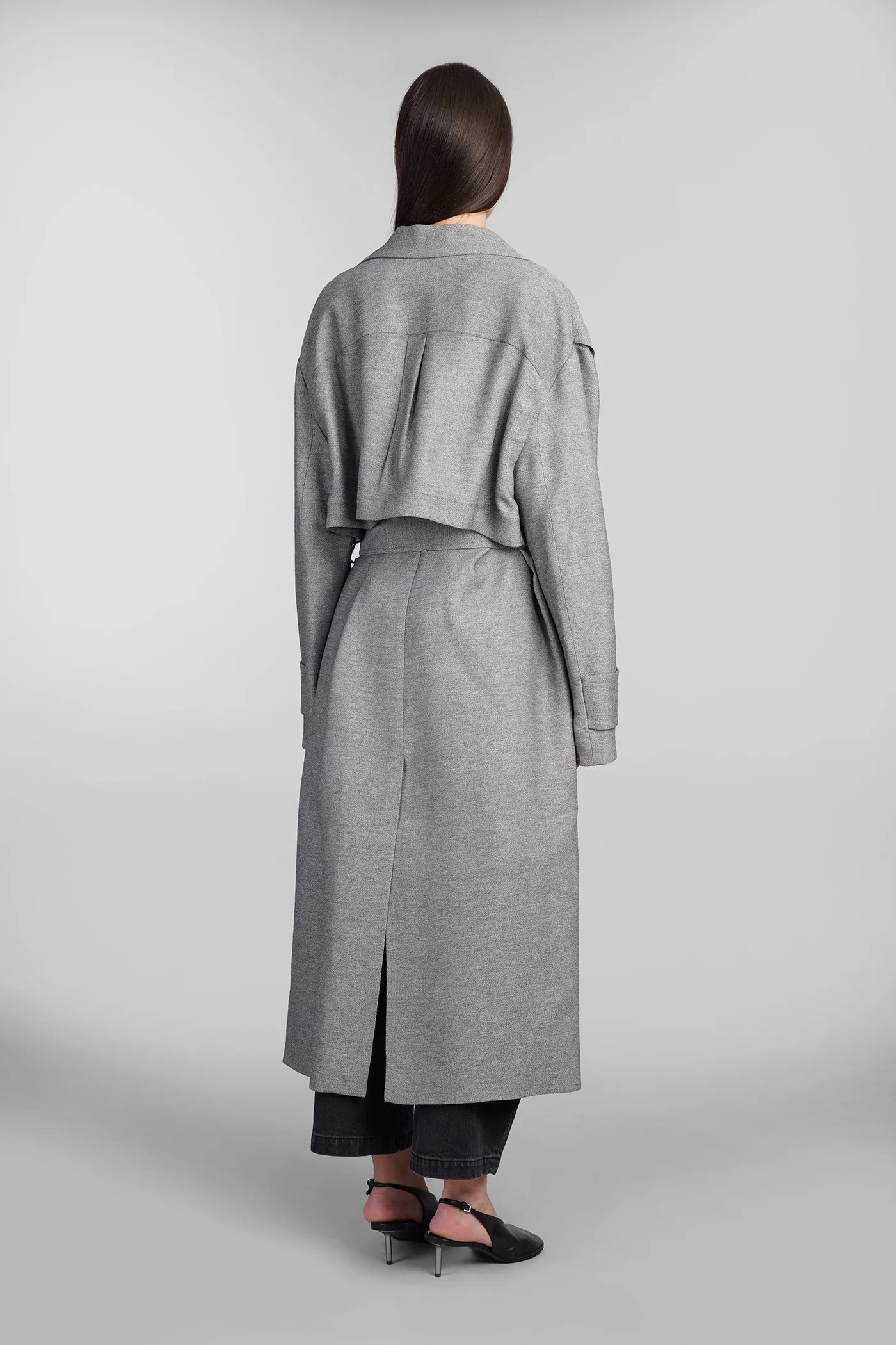 Trench in grey viscose - Image 3