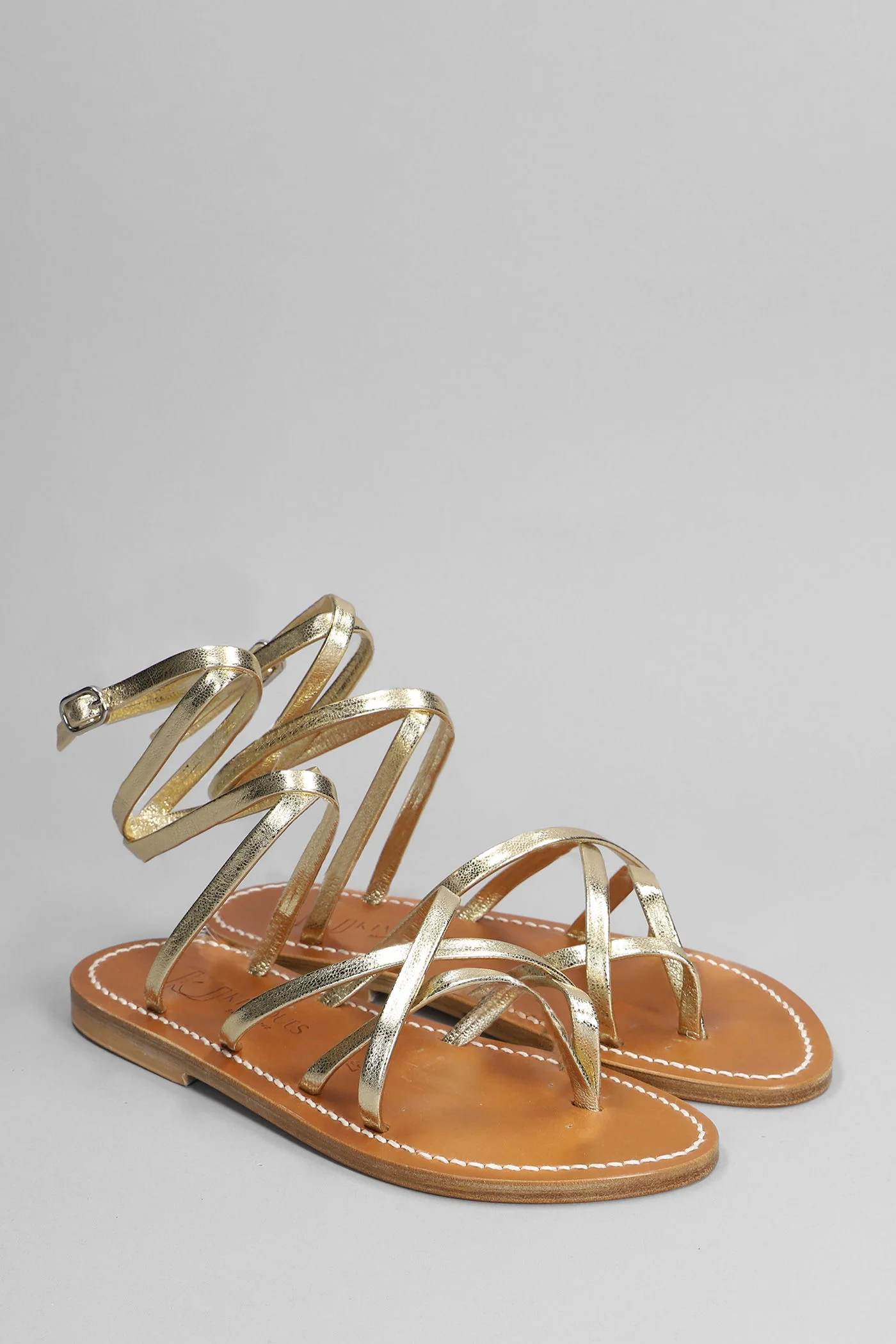 Zenobie f Flats in gold leather - Image 2