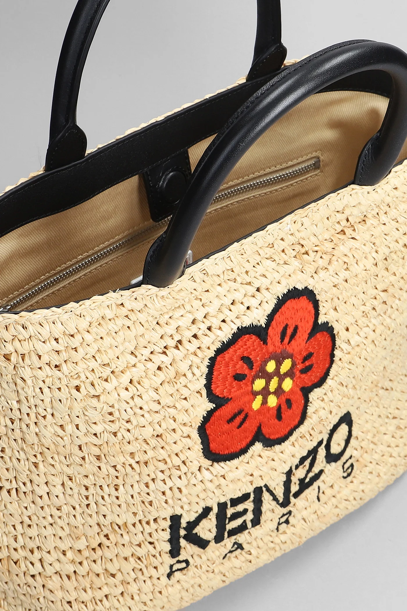 Tote in beige raffia - Image 4