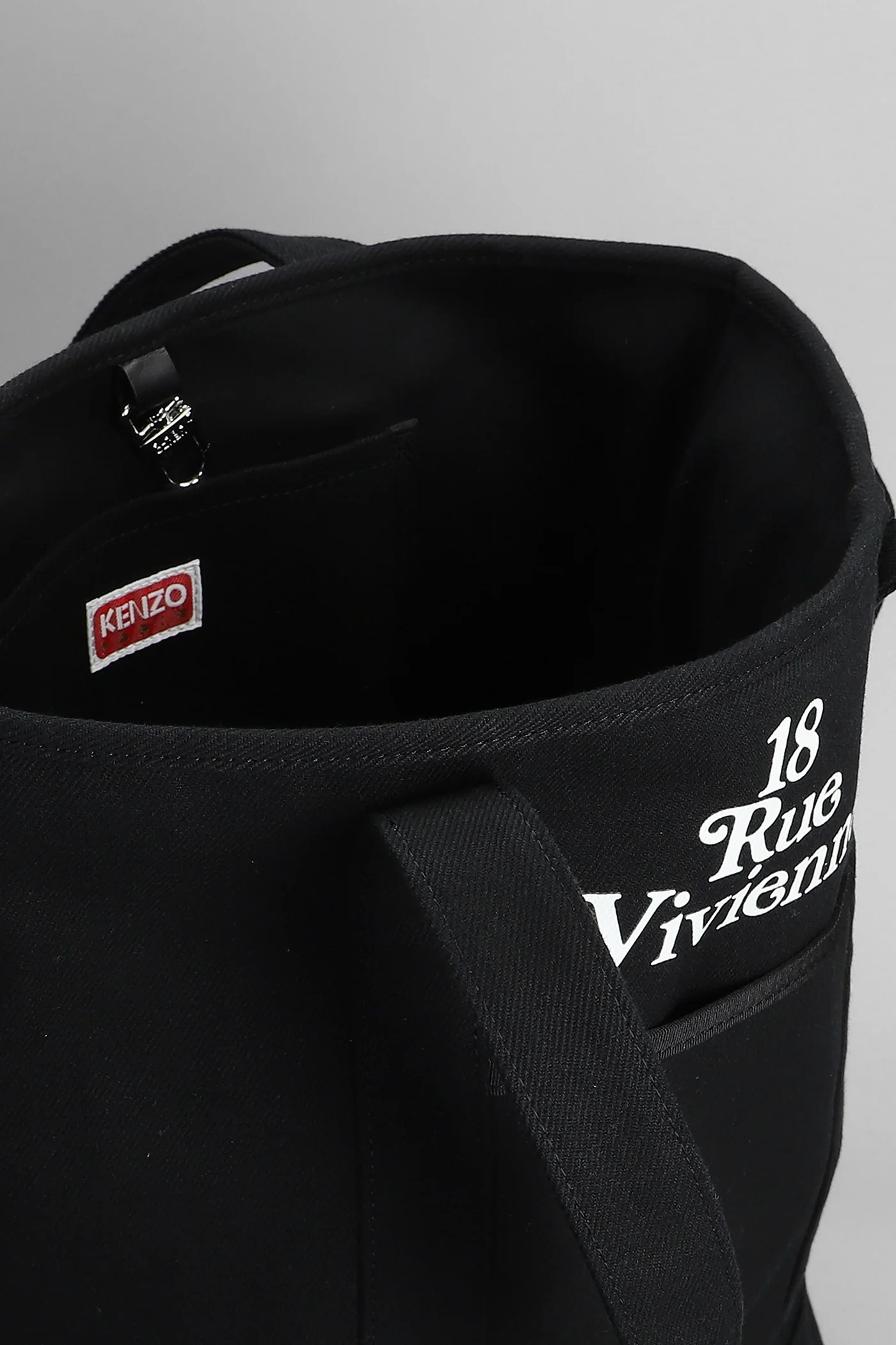 Tote in black cotton - Image 4