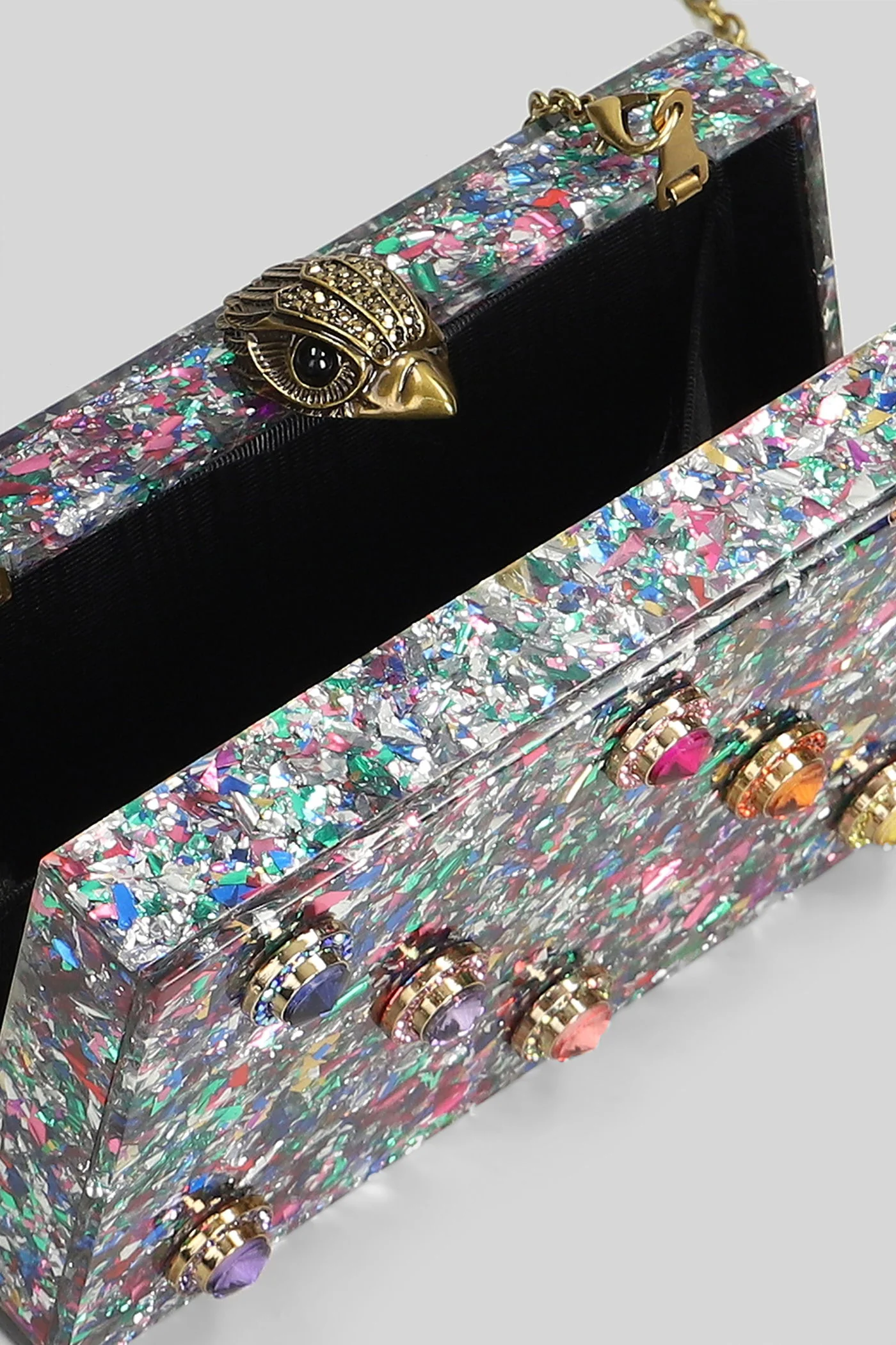 Gems Box Clutch Shoulder bag in multicolor acrylic - Image 4