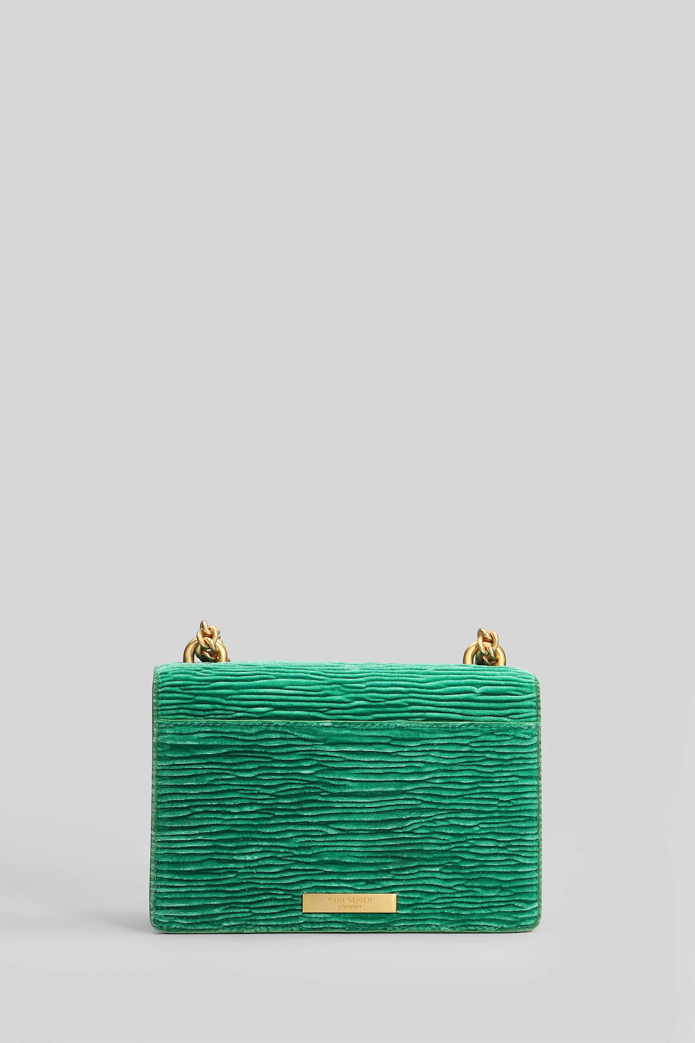 Shoreditch Sm Shoulder bag in green velvet - Image 3