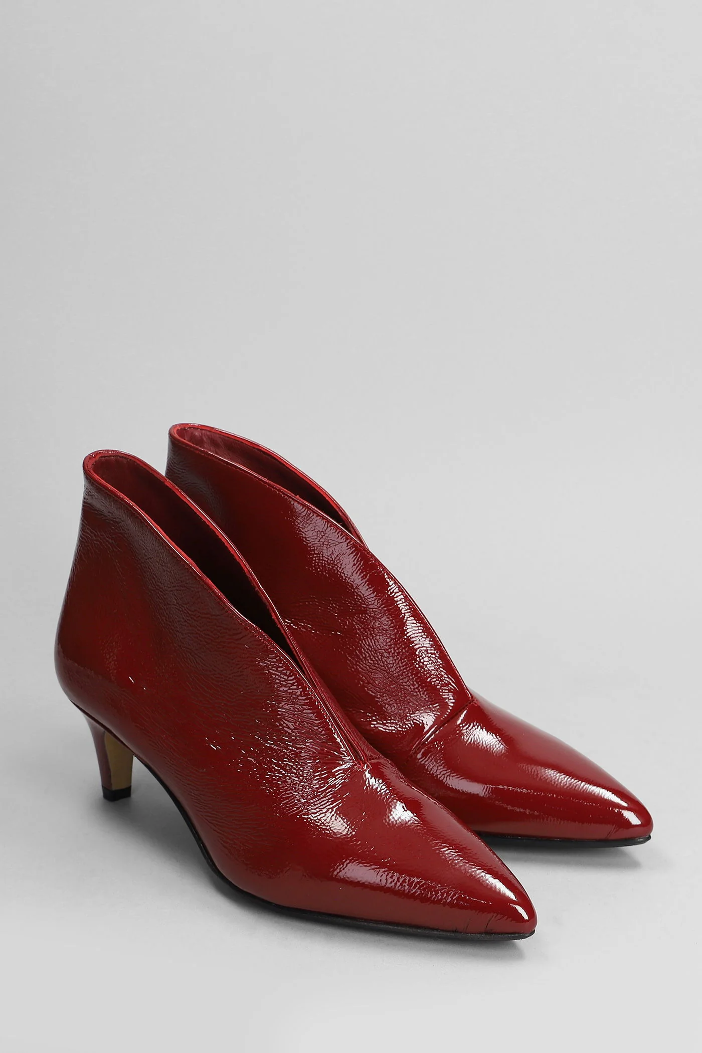 High heels Ankle boots in bordeaux leather - Image 2
