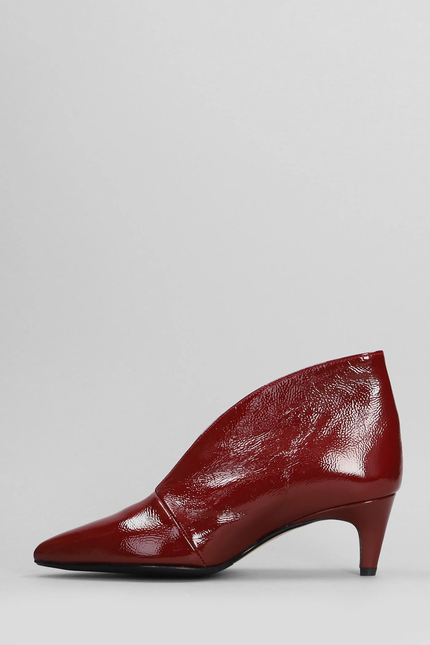 High heels Ankle boots in bordeaux leather - Image 3