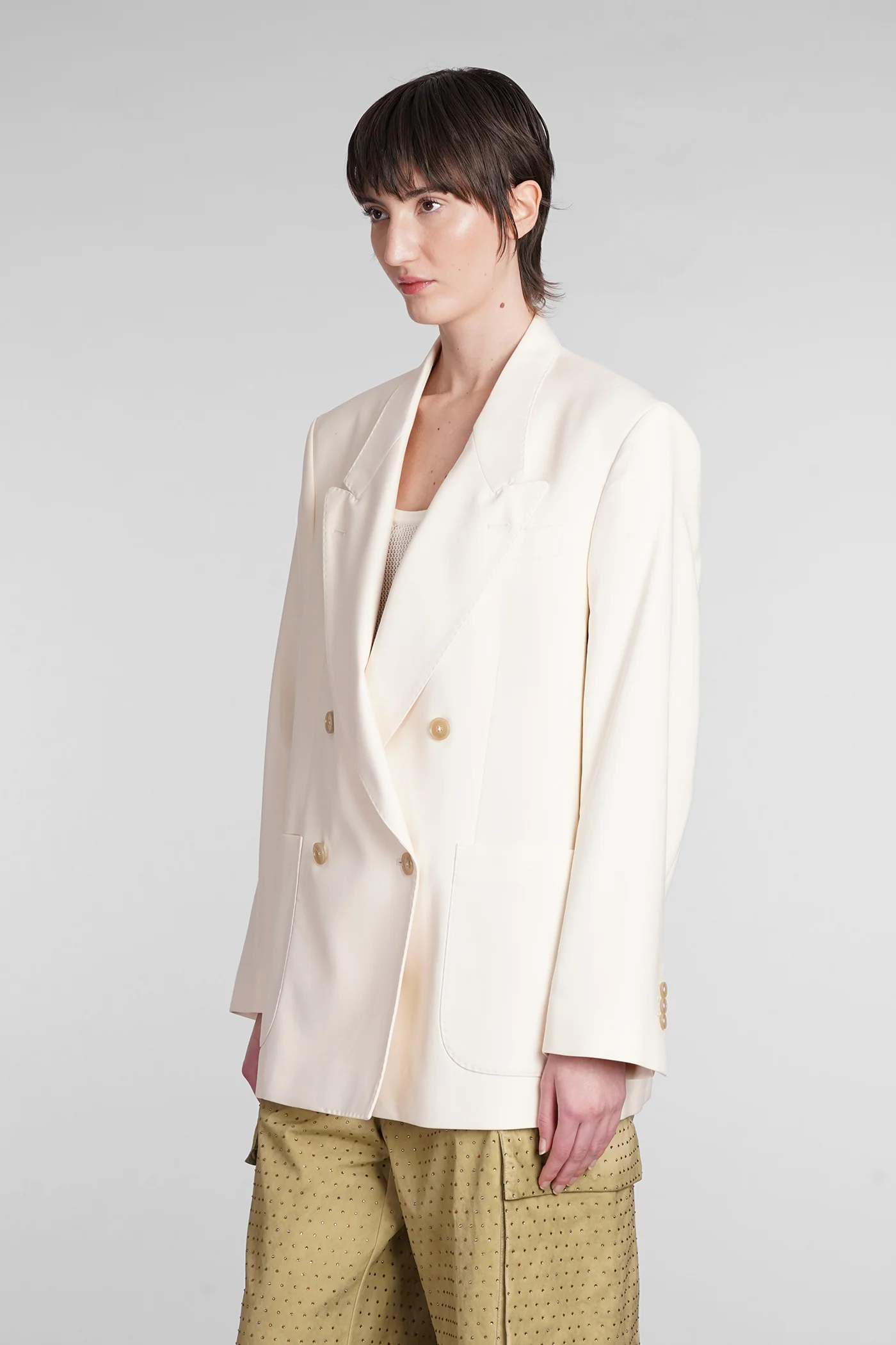 Blazer in beige viscose - Image 4