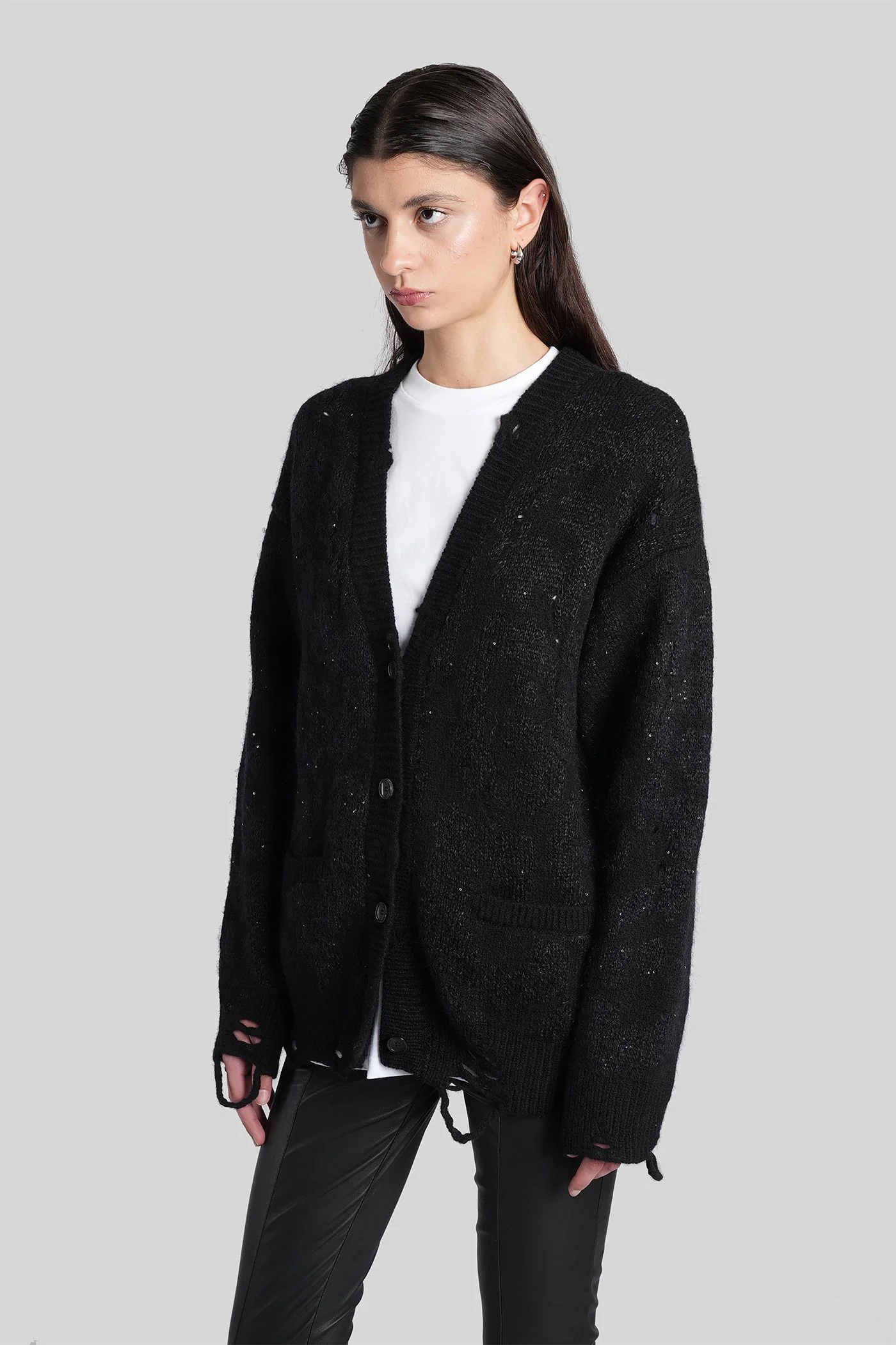 Cardigan in black wool - Image 4