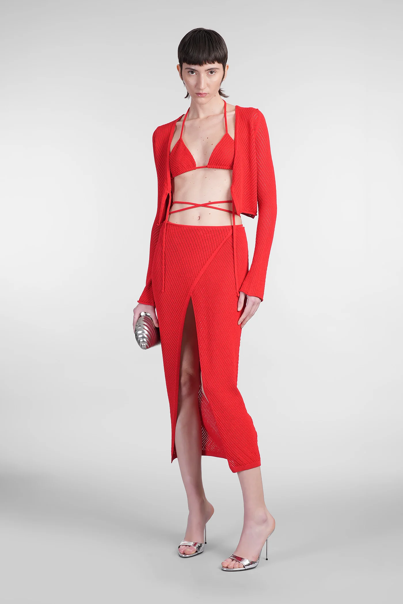 Cardigan in red viscose - Image 2