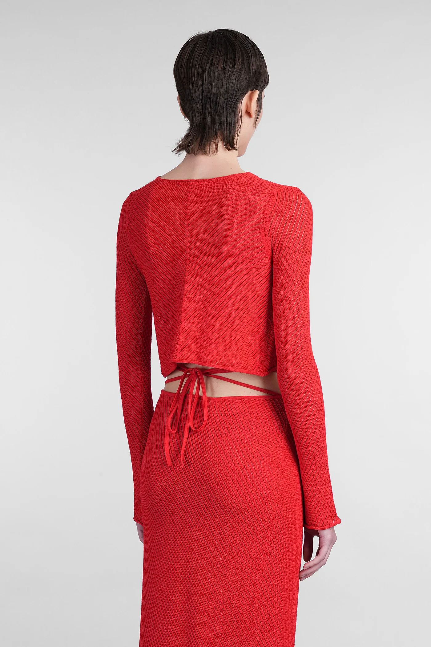 Cardigan in red viscose - Image 3