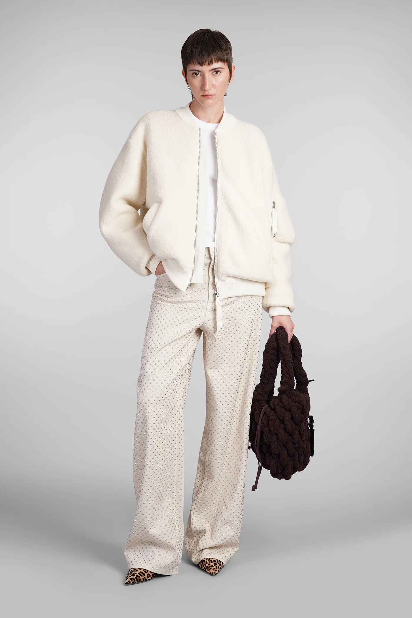 Jeans in beige cotton - Image 2