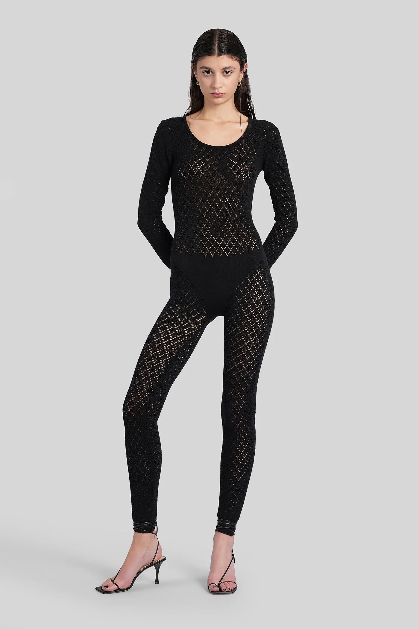 Jumpsuit in black wool
