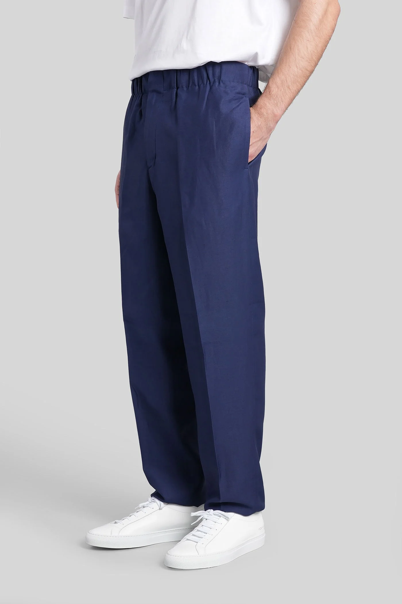 Pants in blue viscose - Image 4