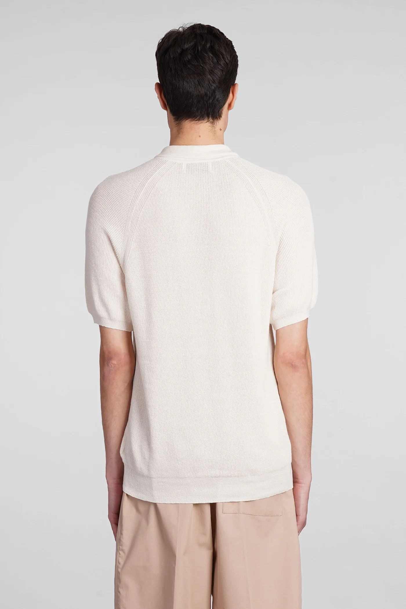 Polo in beige cotton - Image 3