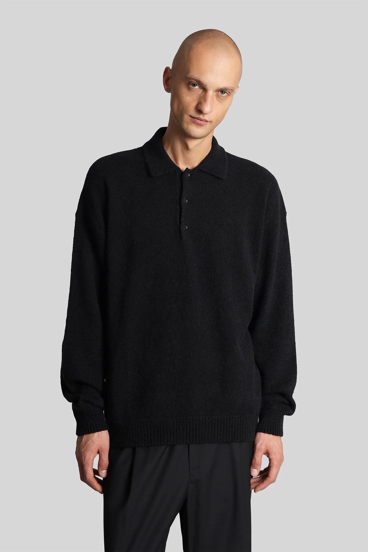 Polo in black cashmere