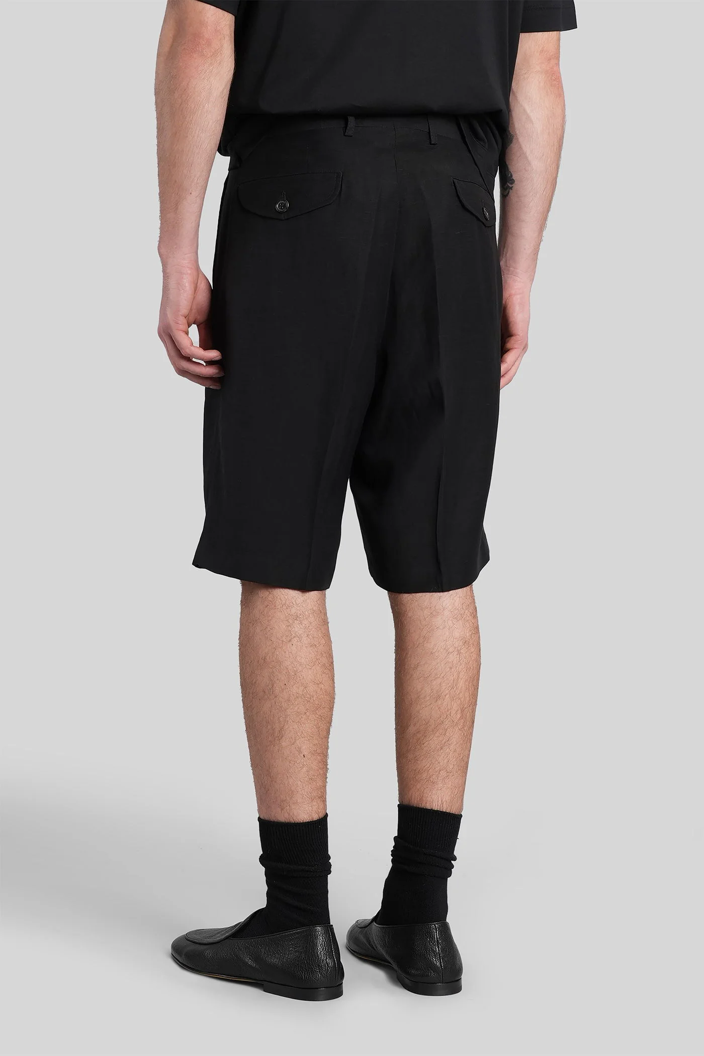 Shorts in black viscose - Image 3