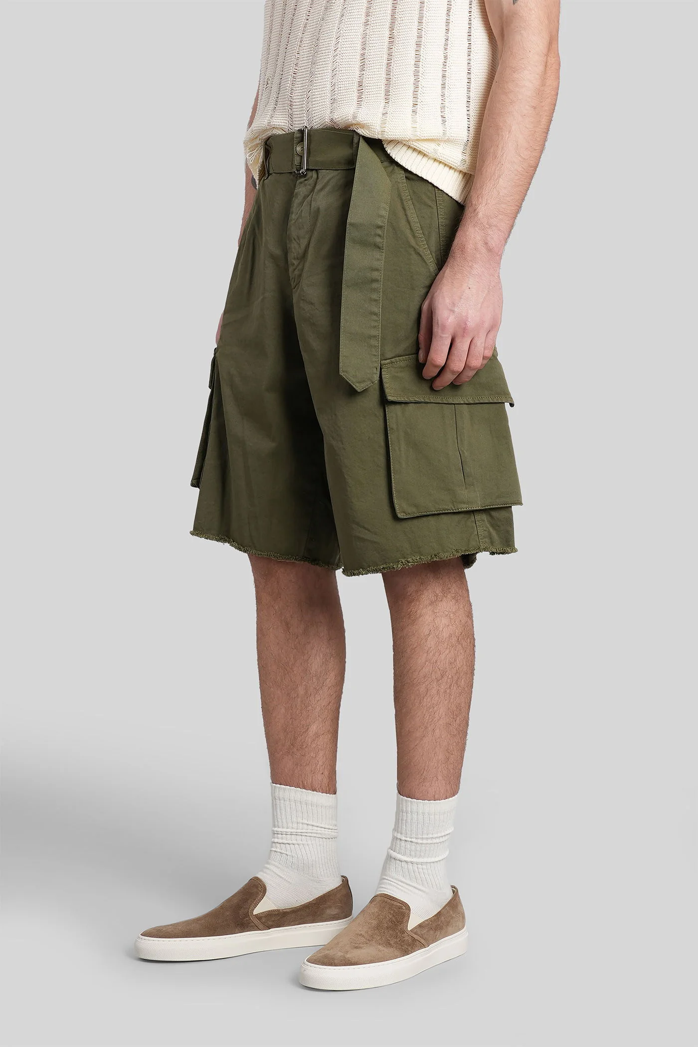 Shorts in green denim - Image 4