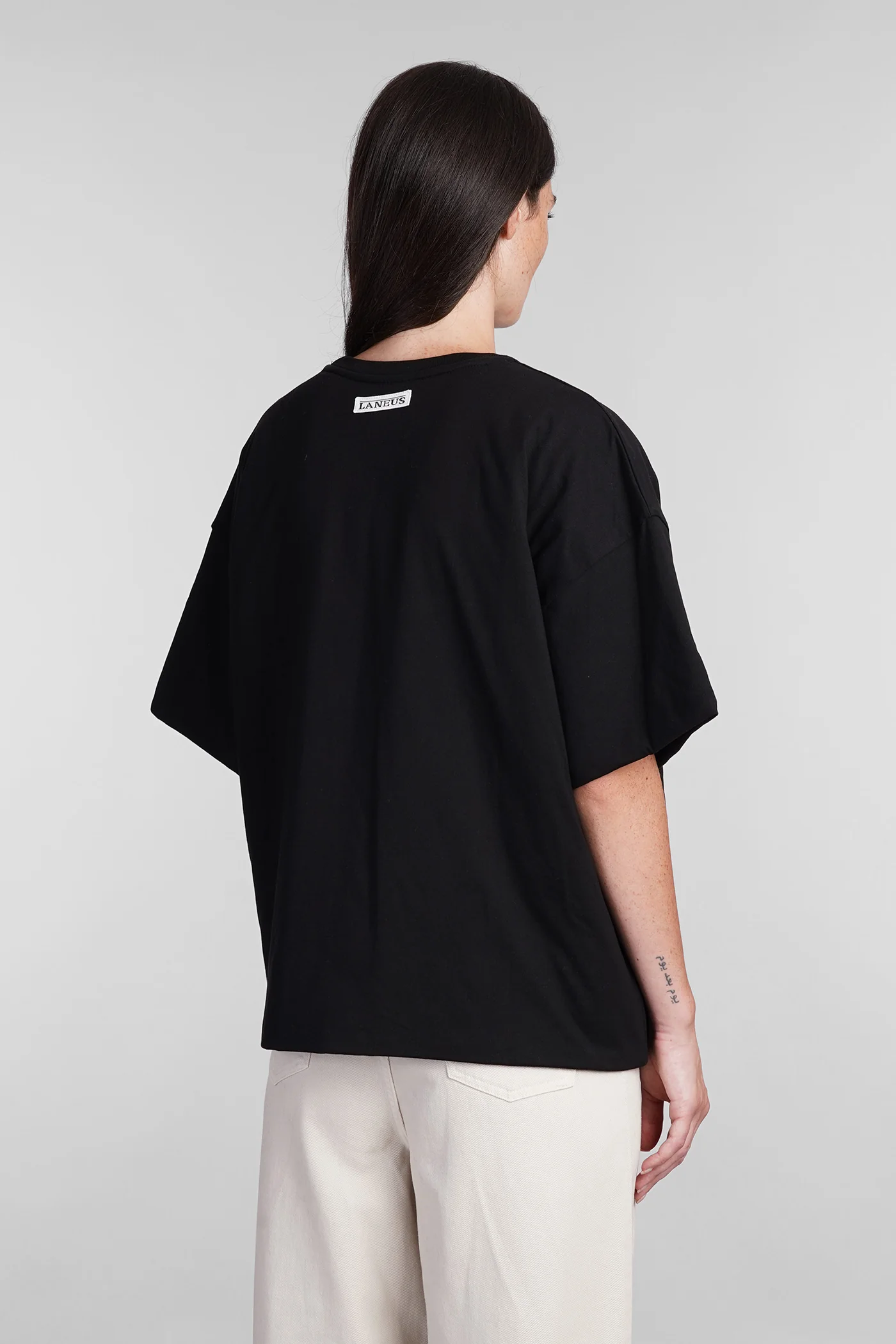 T-Shirt in black cotton - Image 23