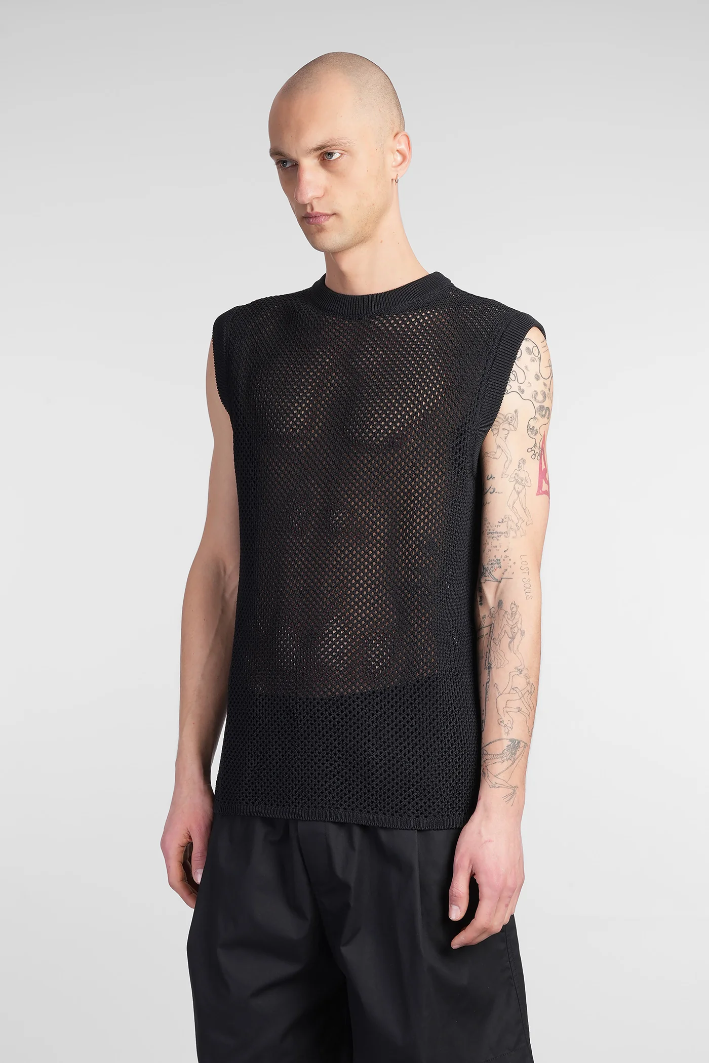Vest in black viscose - Image 4