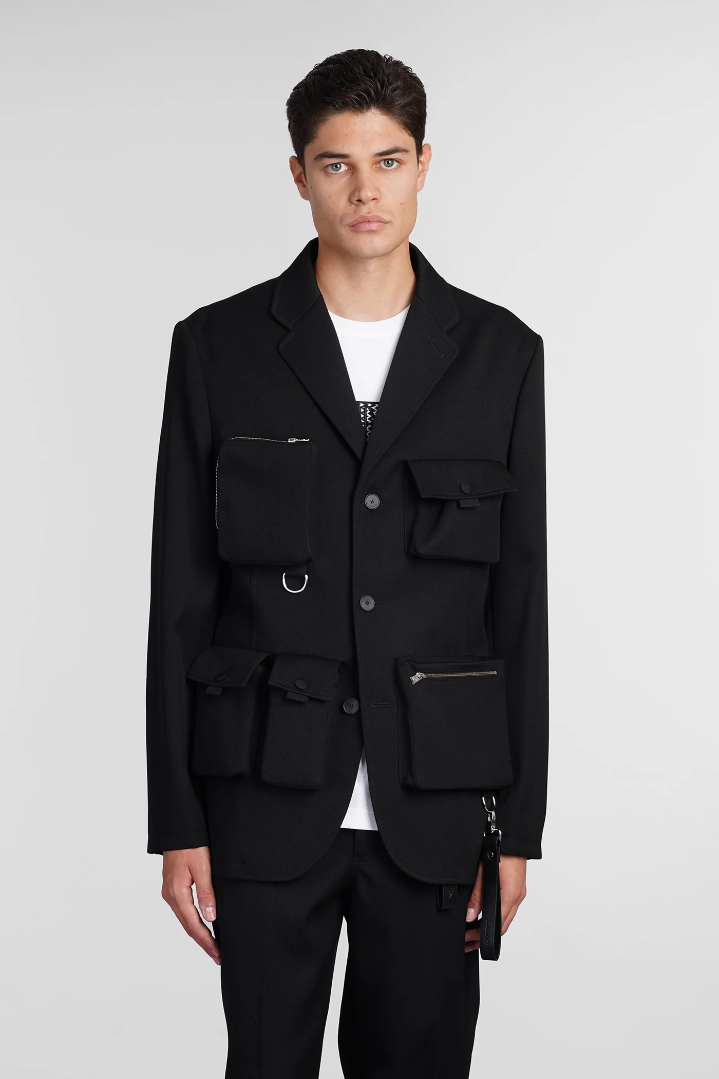 Blazer in black wool