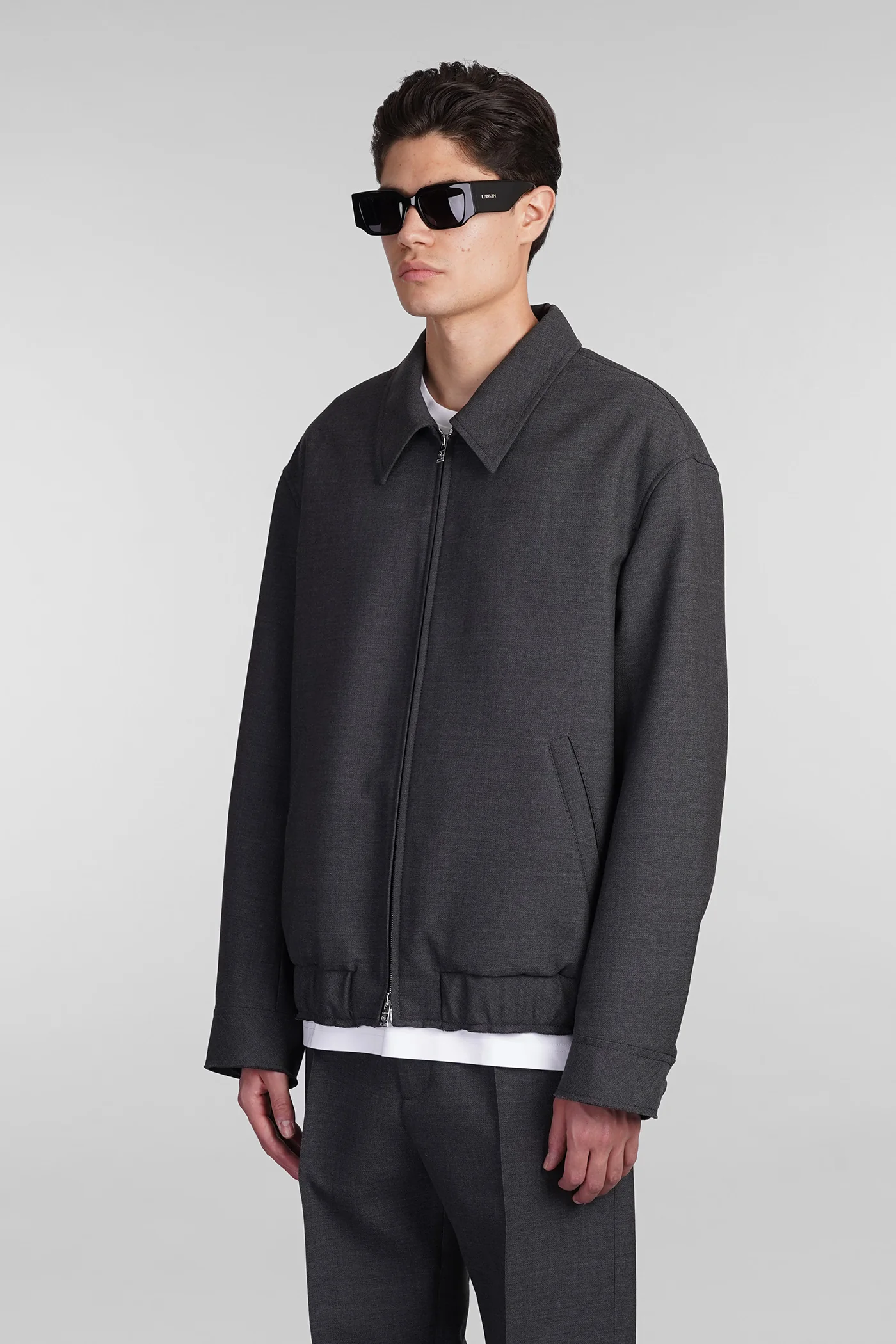 Casual jacket in grey wool - Image 4
