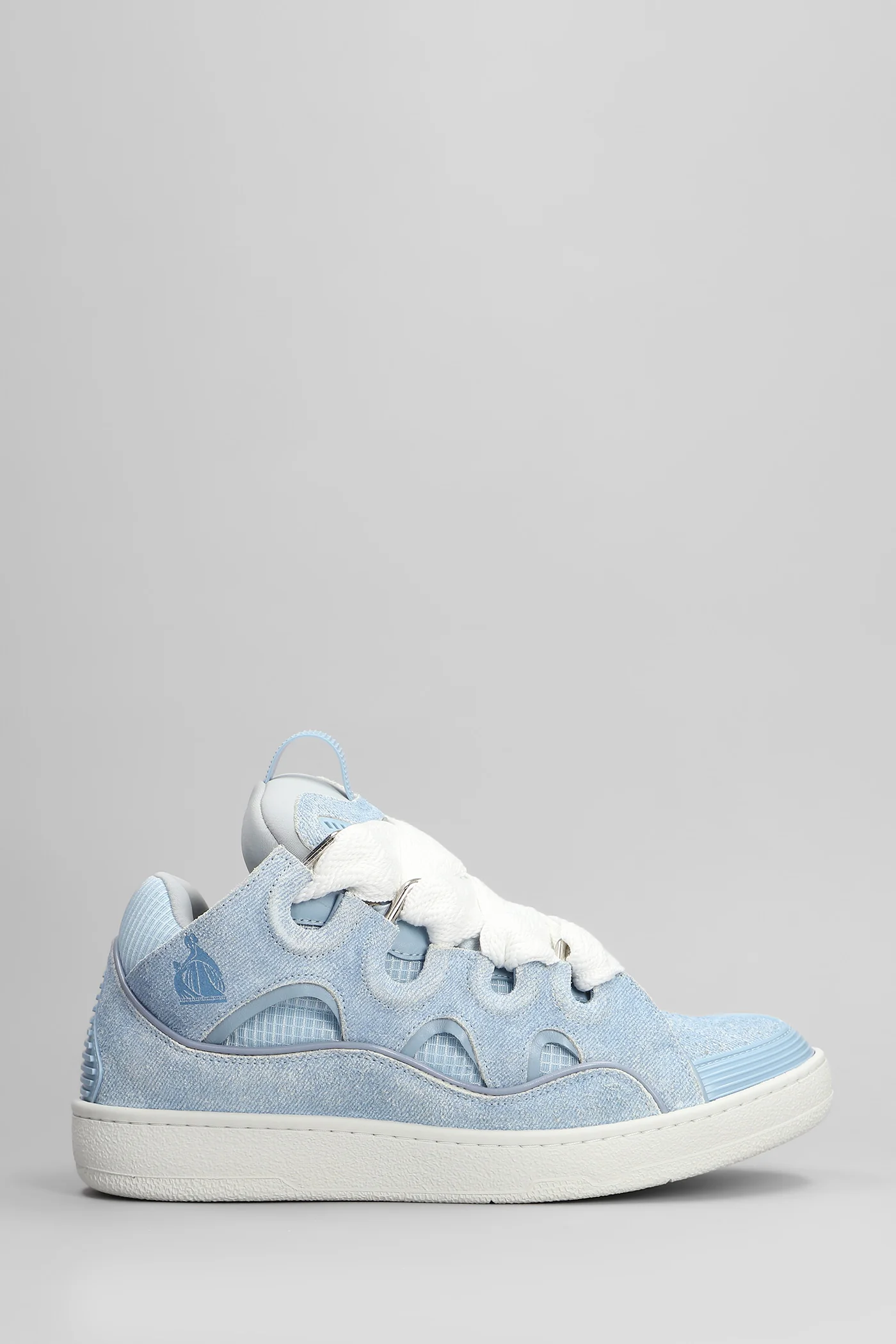 Curb Sneakers in cyan leather