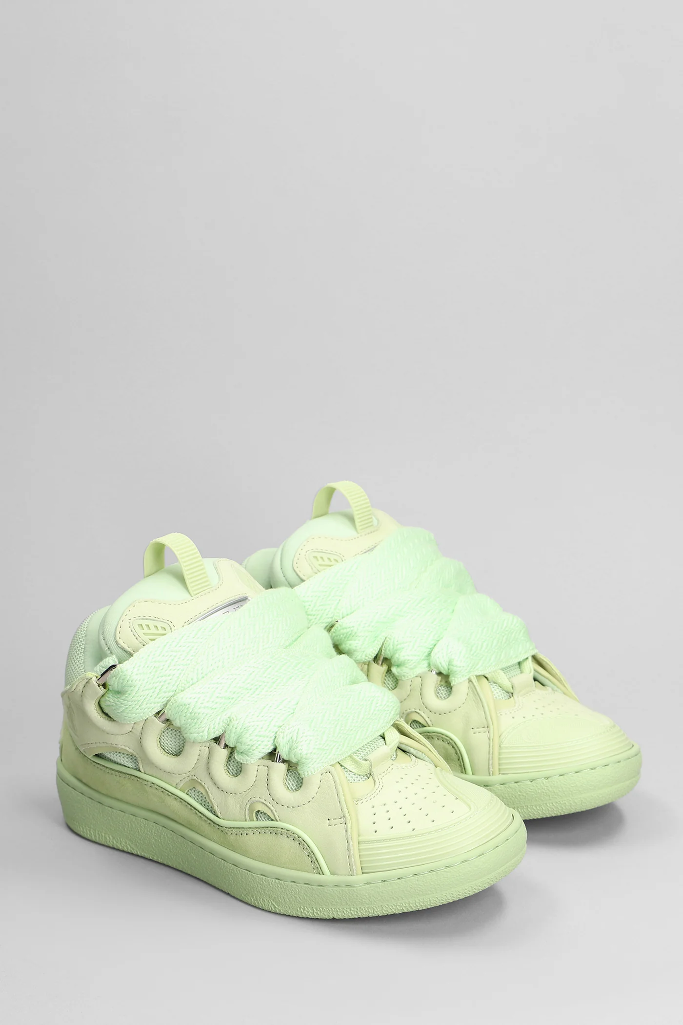 Curb Sneakers in green suede and leather - Image 2