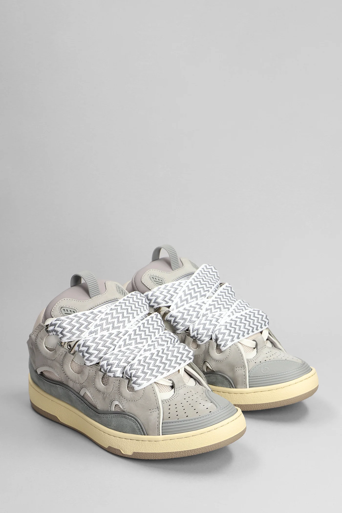 Curb Sneakers in grey leather - Image 2