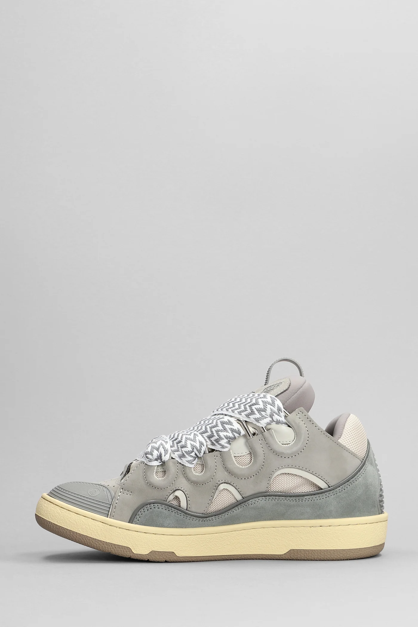Curb Sneakers in grey leather - Image 3