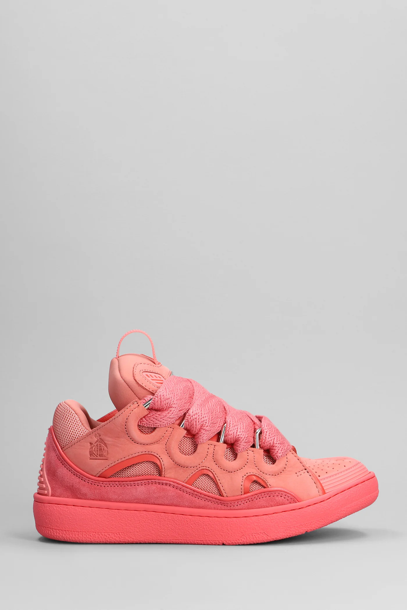 Curb Sneakers in rose-pink suede and leather