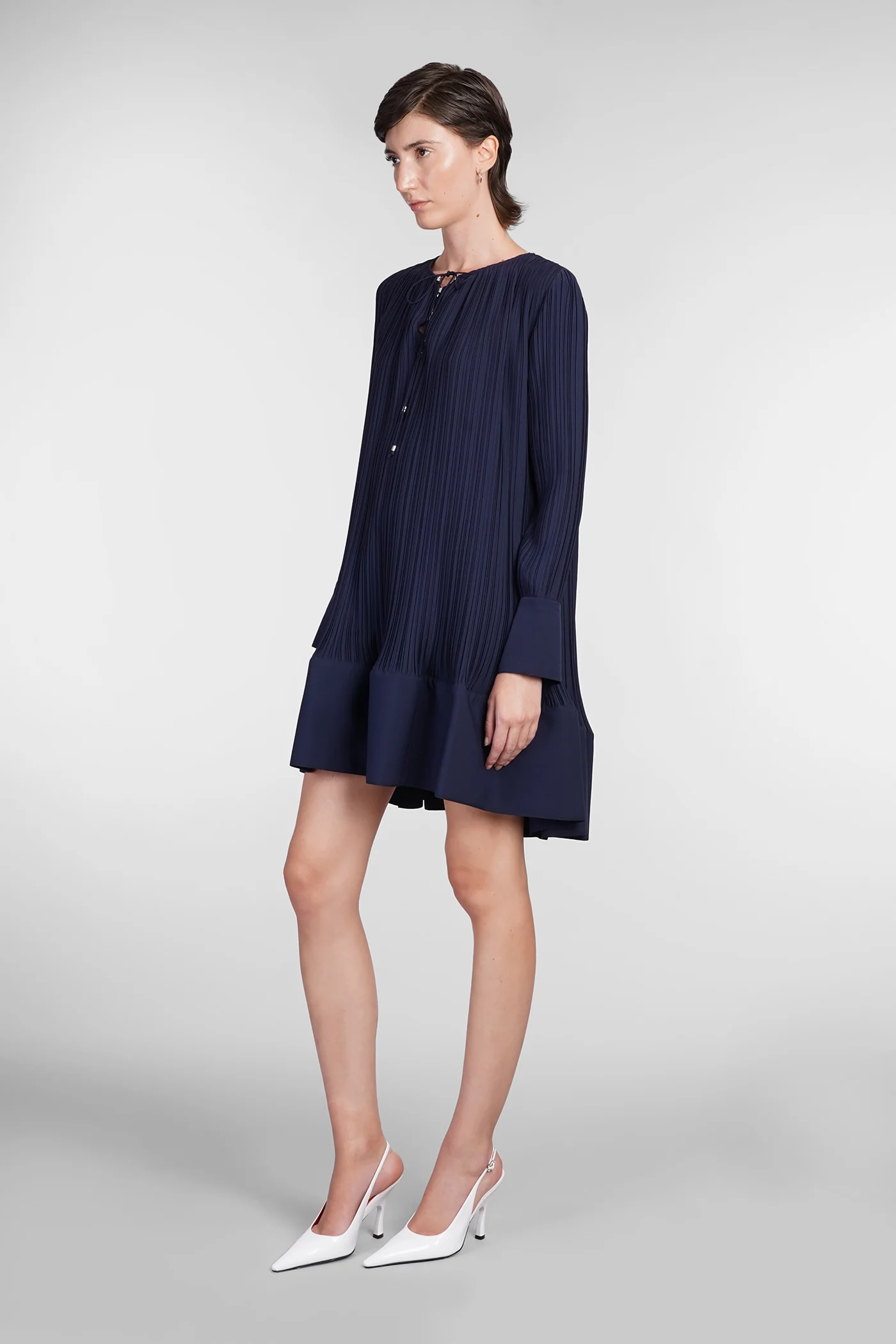 Dress woman  in blue polyester - Image 4