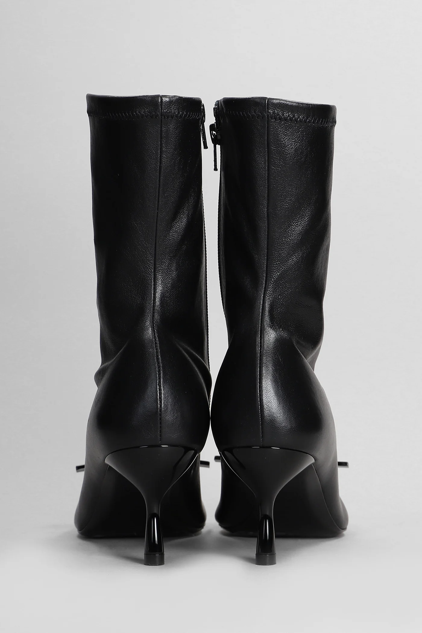 High heels Ankle boots in black leather - Image 4
