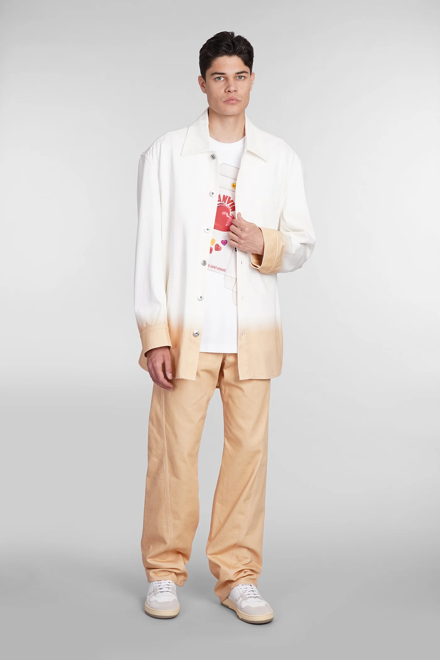 Jeans in beige cotton - Image 2