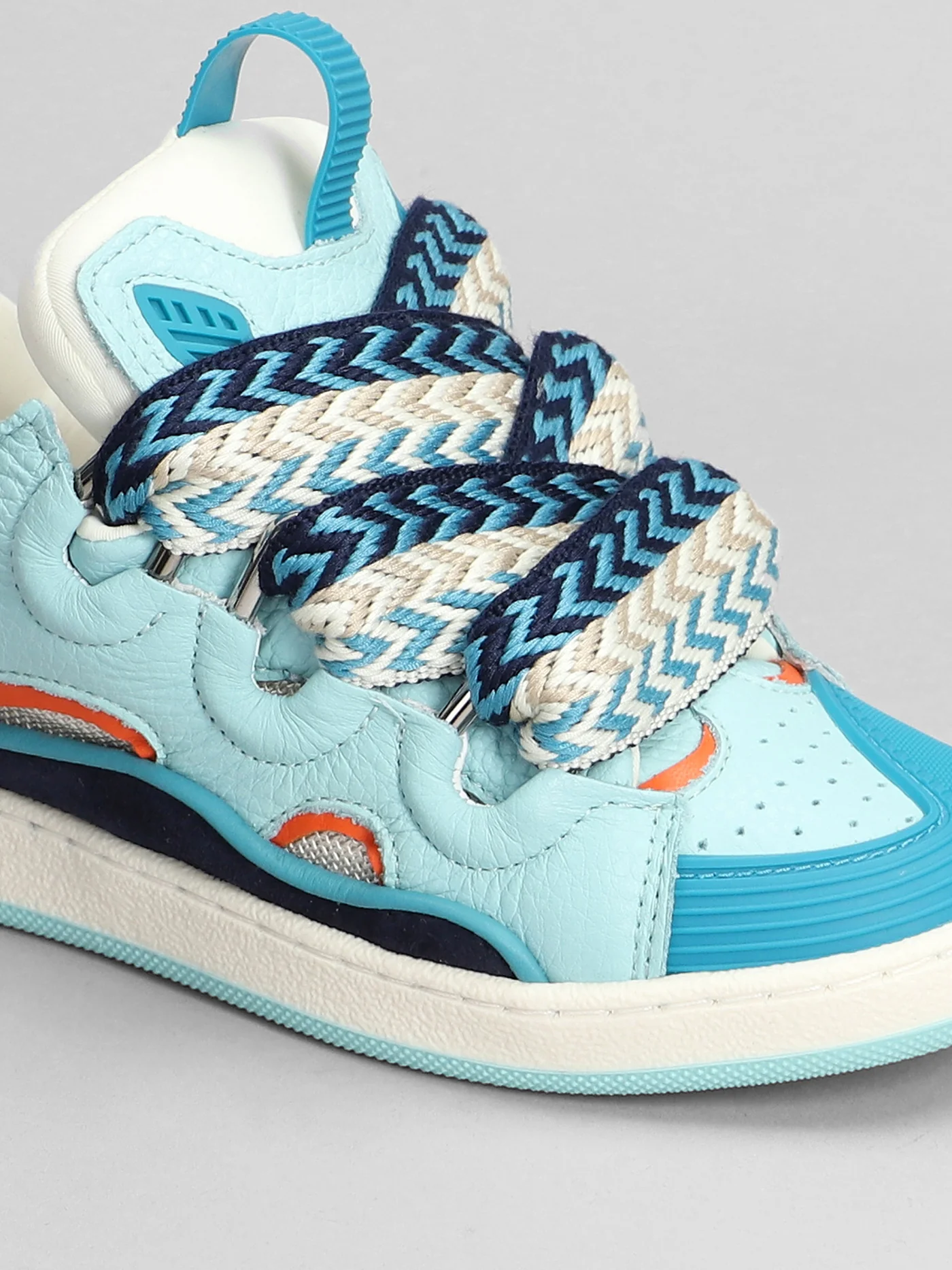Curb Sneakers in cyan leather - Image 5