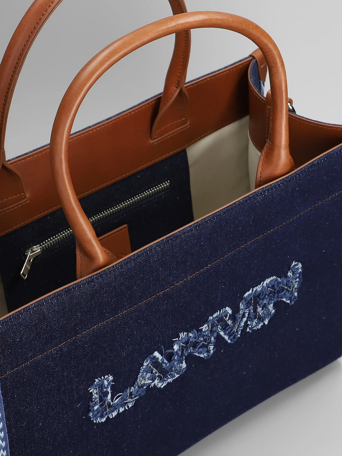 Tote in blue cotton - Image 4