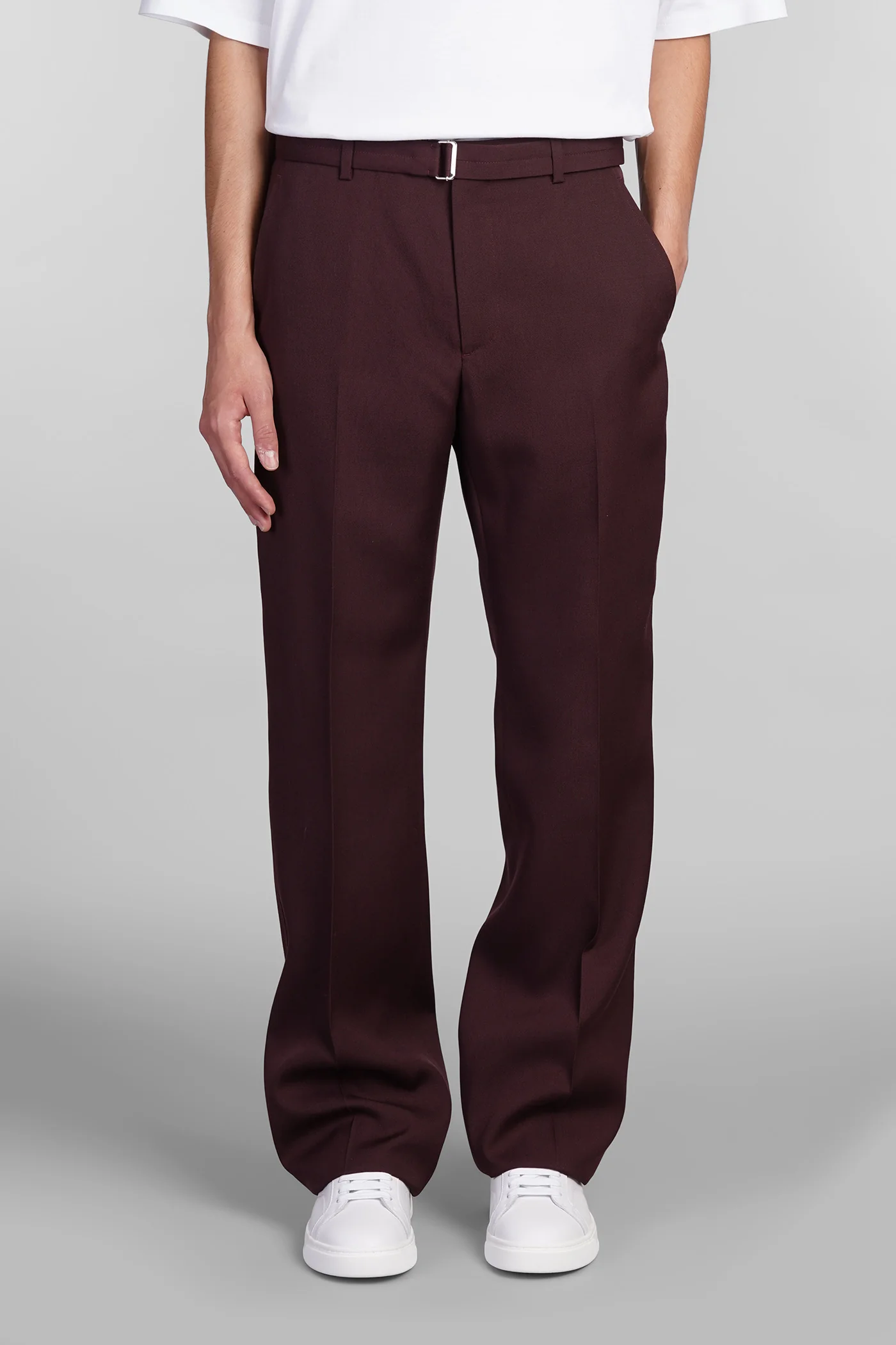Pants in bordeaux wool