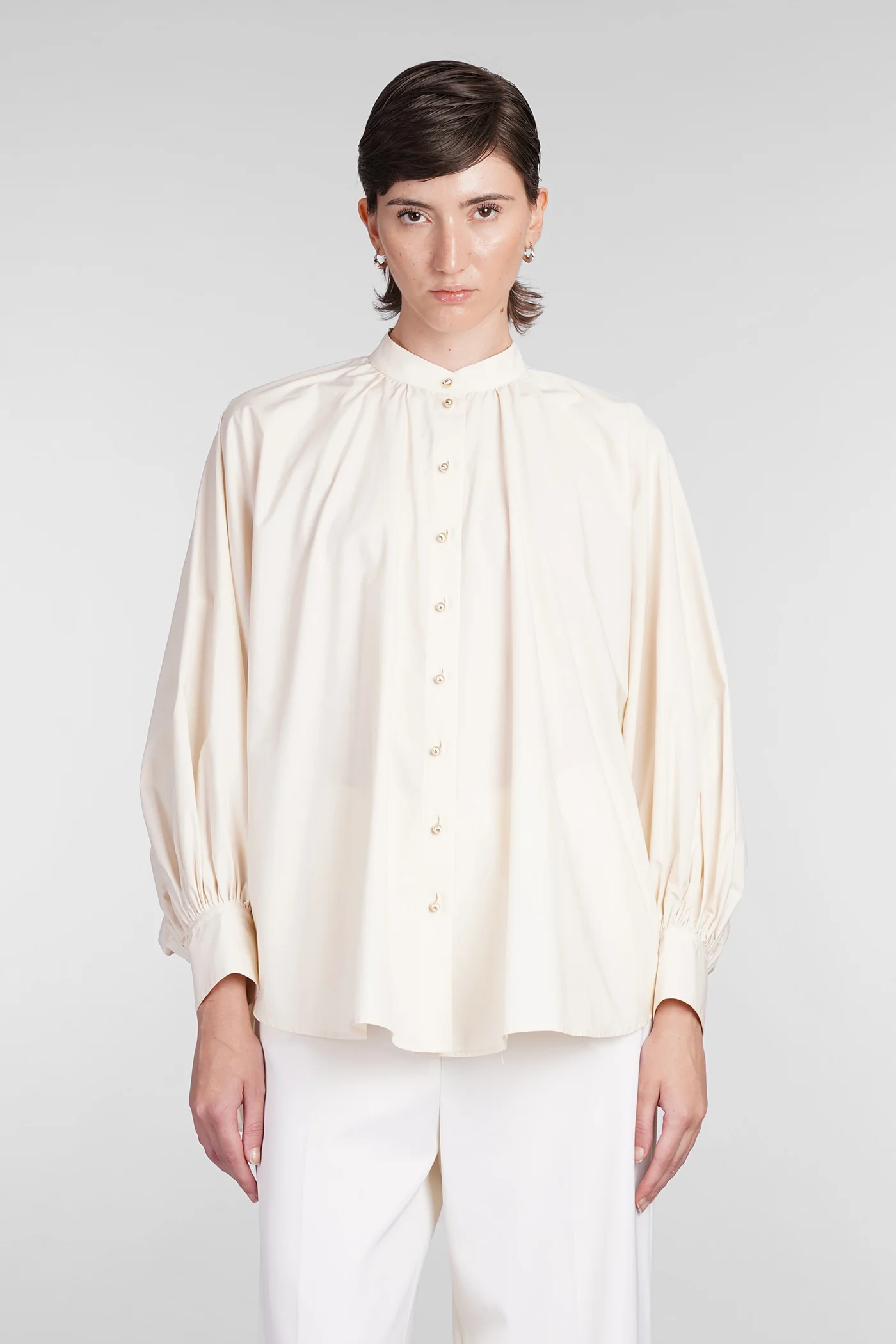 Shirt in beige cotton