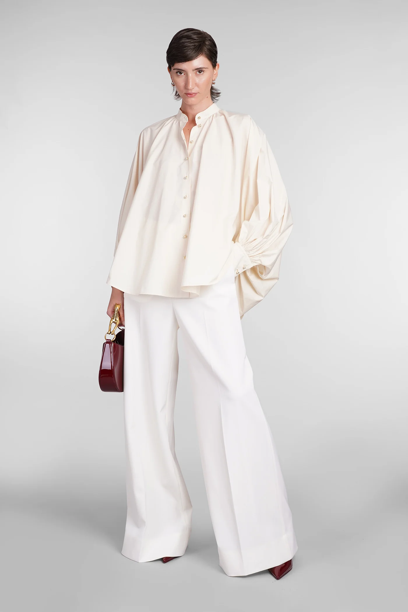 Shirt in beige cotton - Image 2