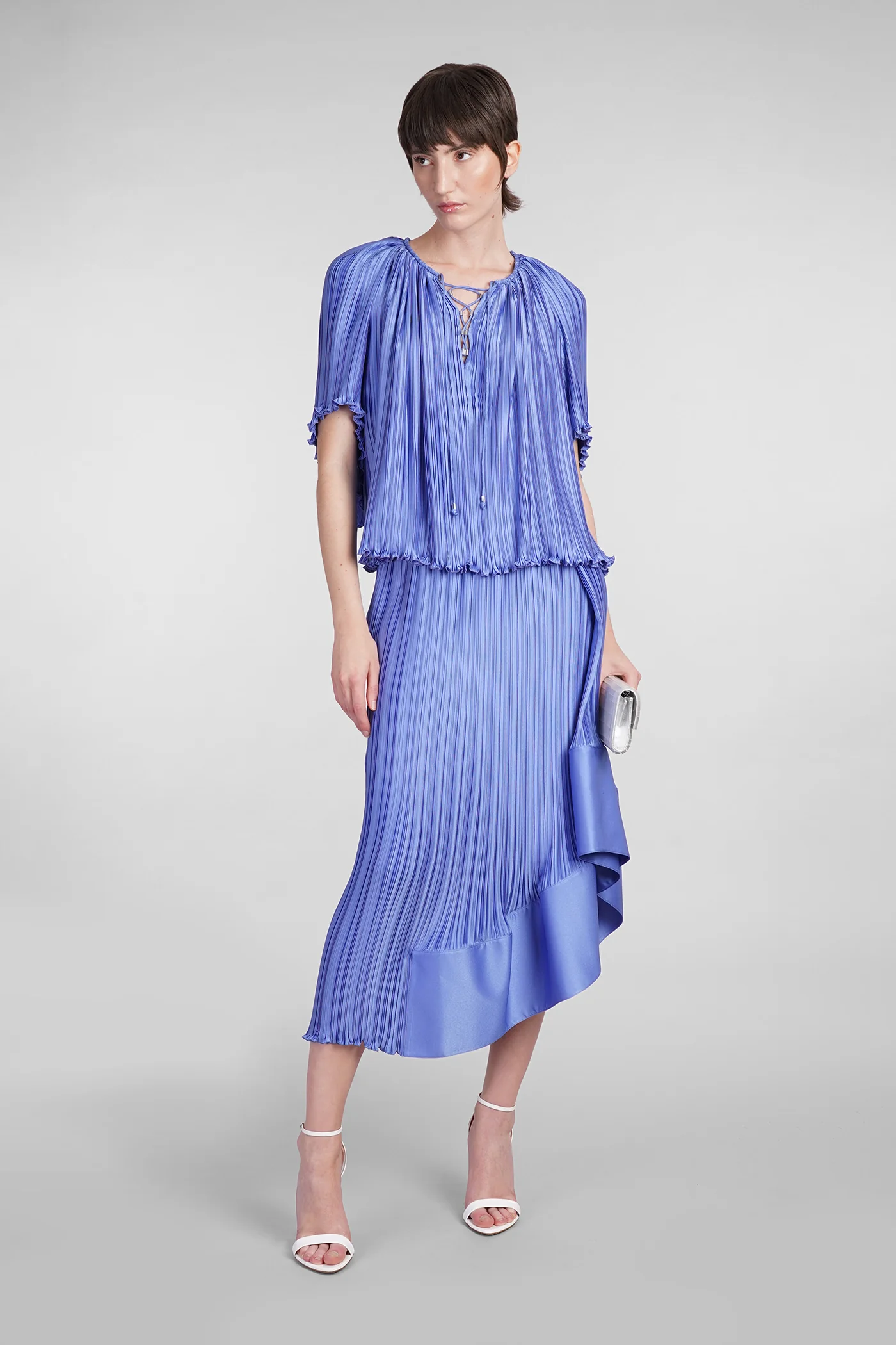 Skirt in blue polyester - Image 2