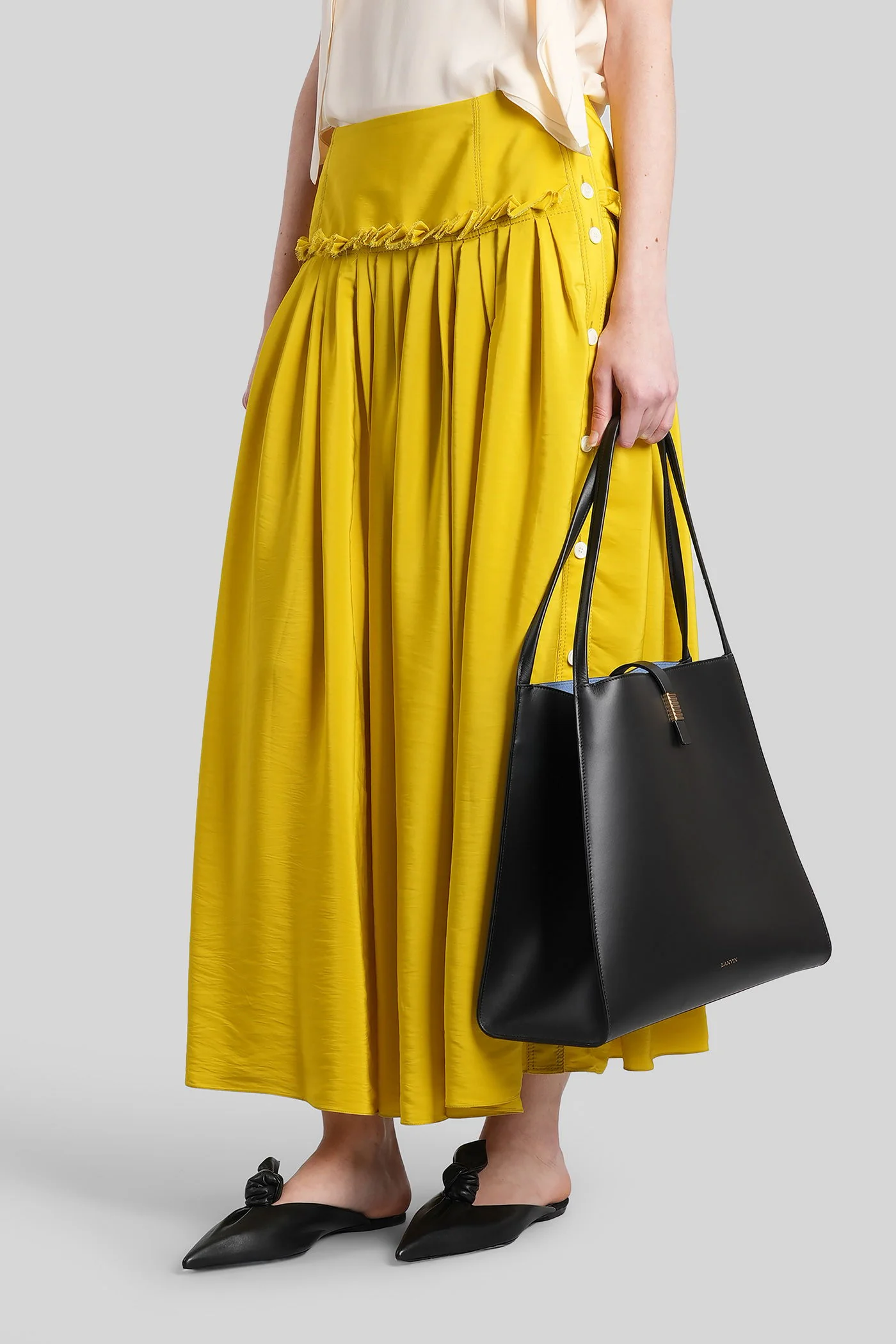 Skirt in yellow polyester - Image 4