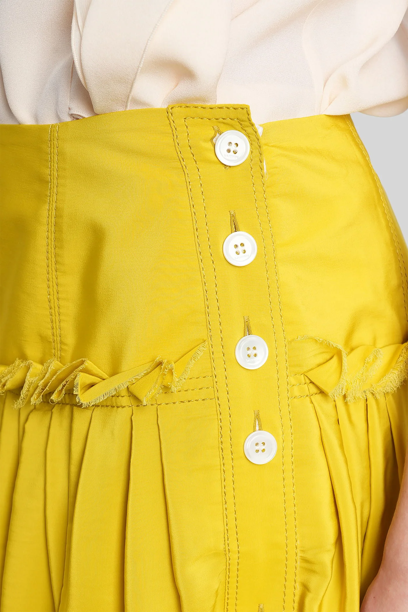 Skirt in yellow polyester - Image 5