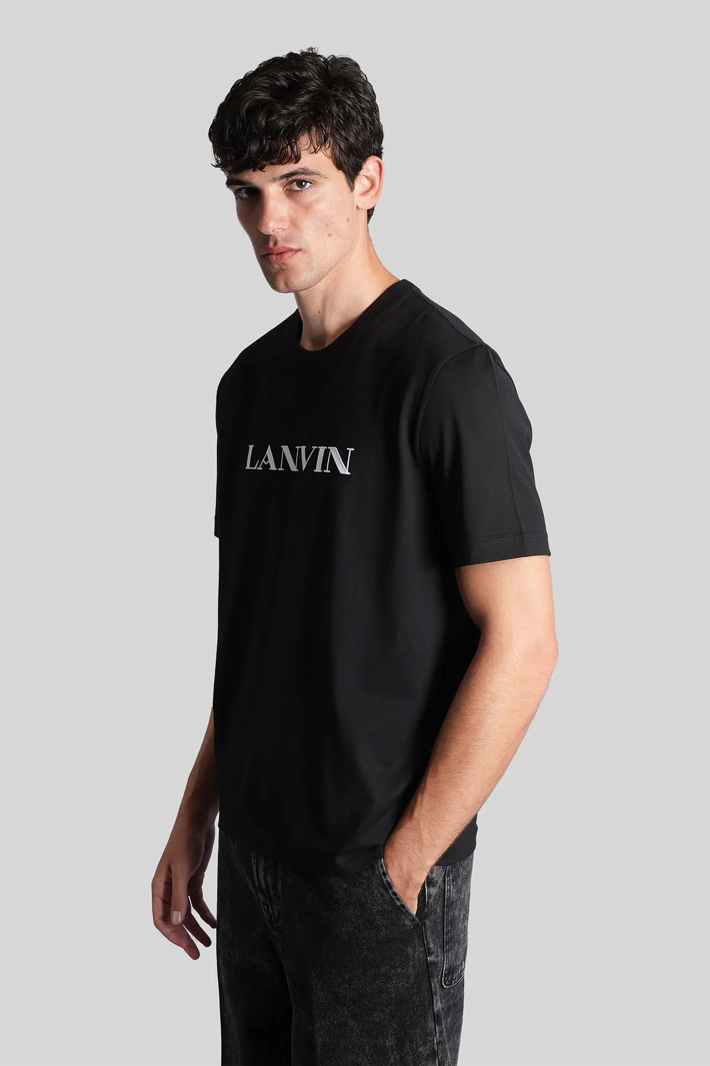 T-Shirt in black cotton - Image 4