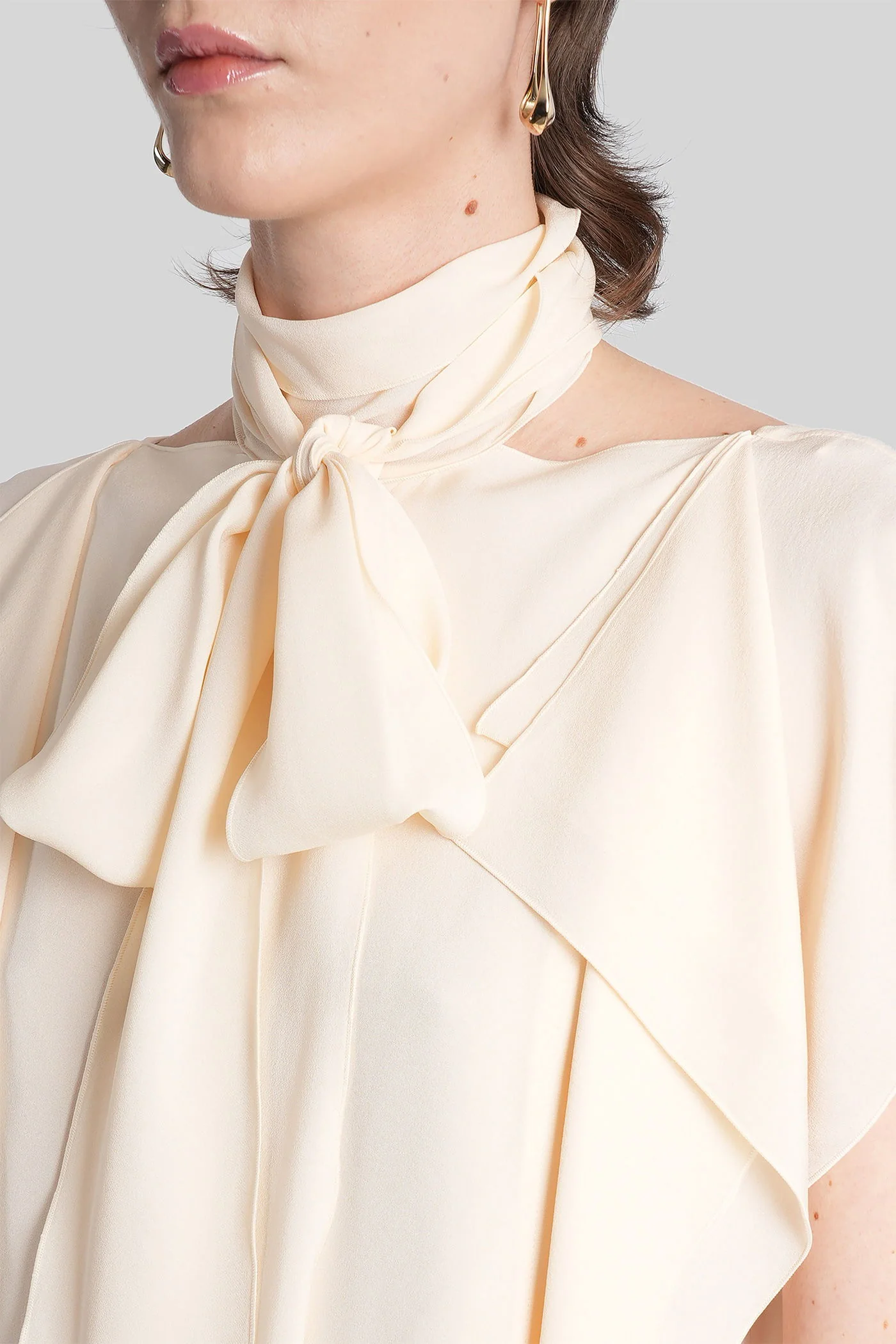 Topwear in beige silk - Image 5