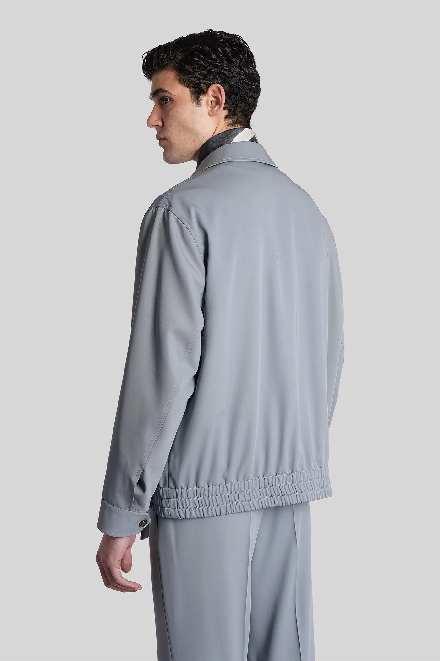 Casual jacket in cyan wool - Image 3