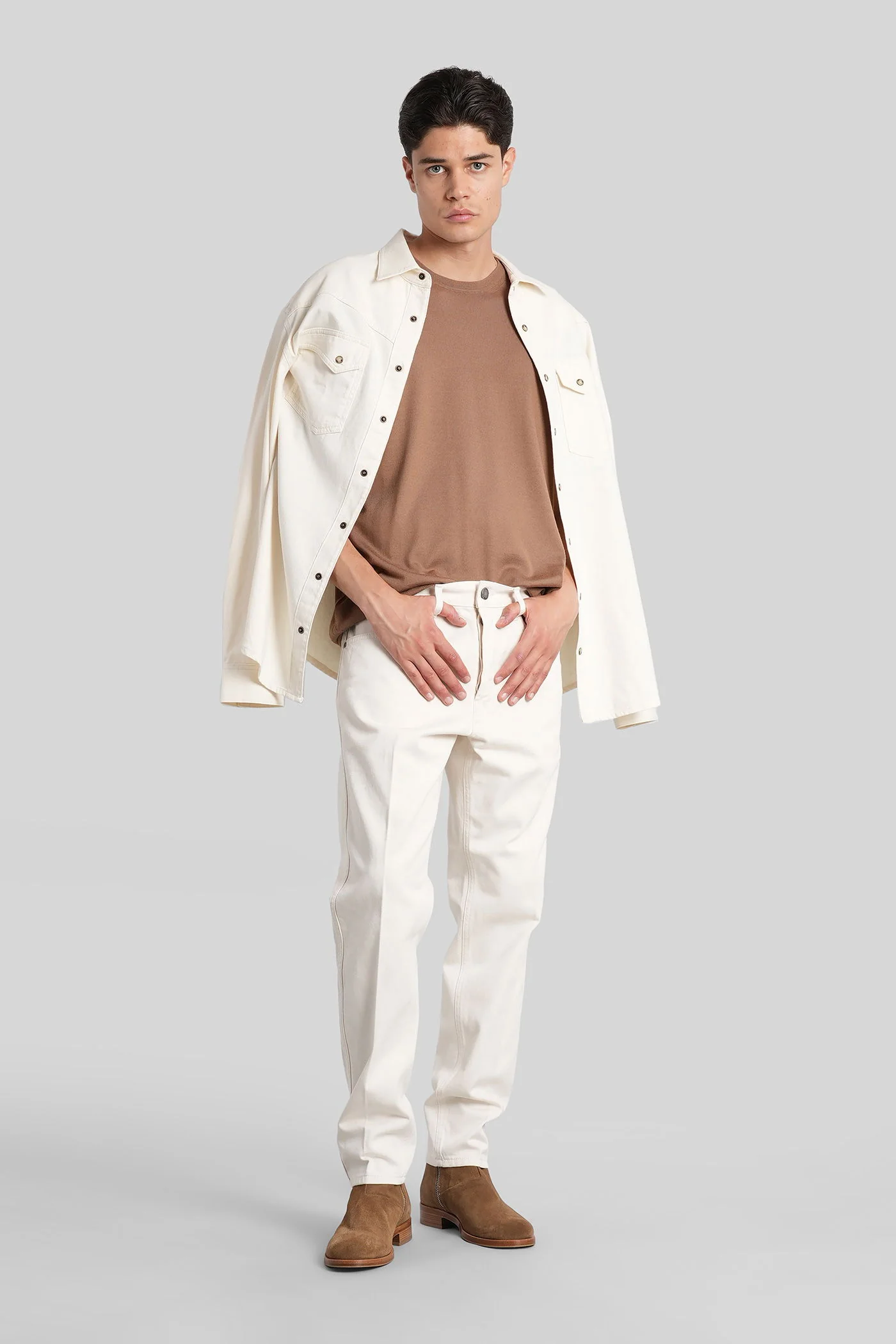 Jeans in beige denim - Image 2