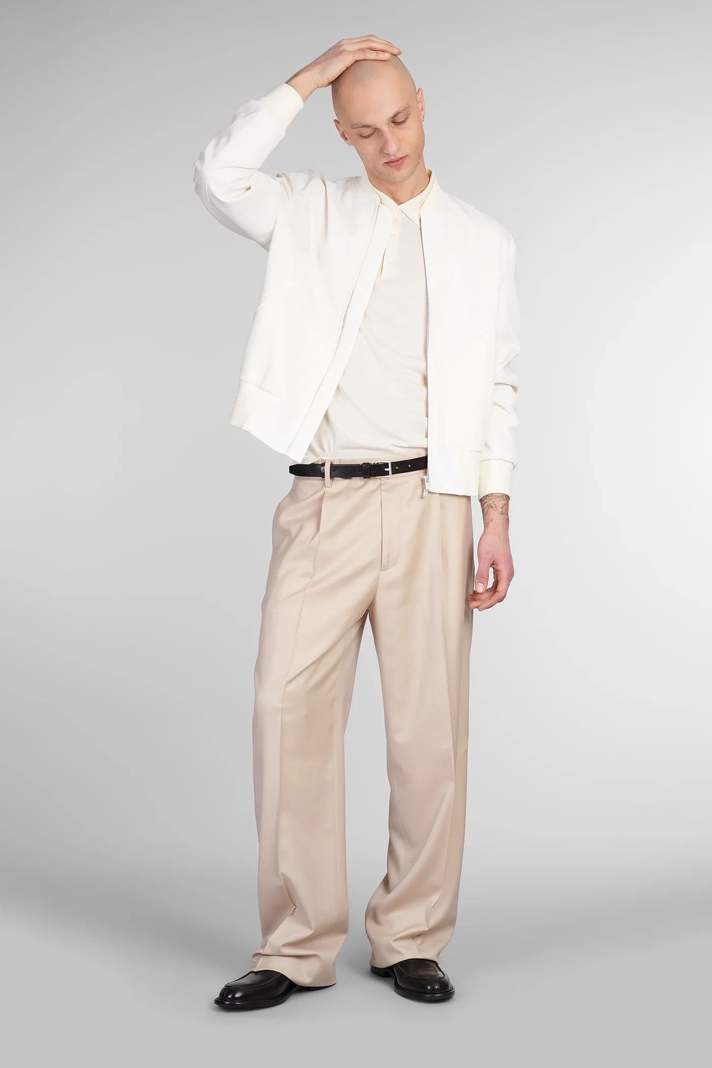 Pants in beige wool - Image 2