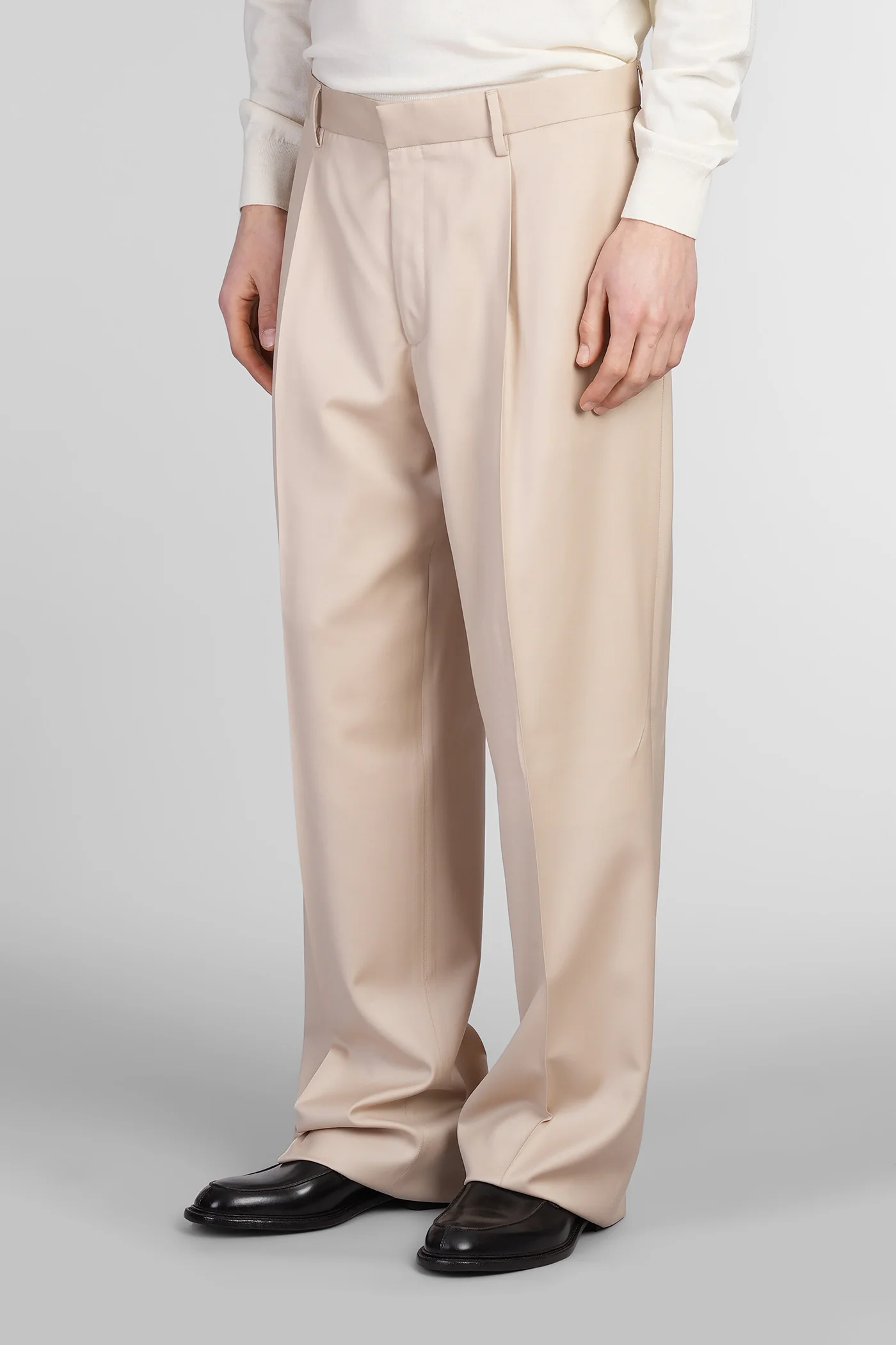 Pants in beige wool - Image 4