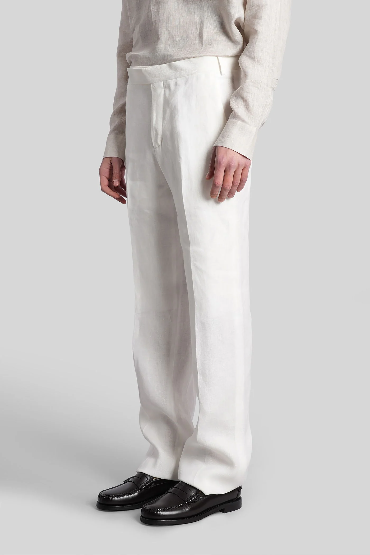 Pants in white linen - Image 9