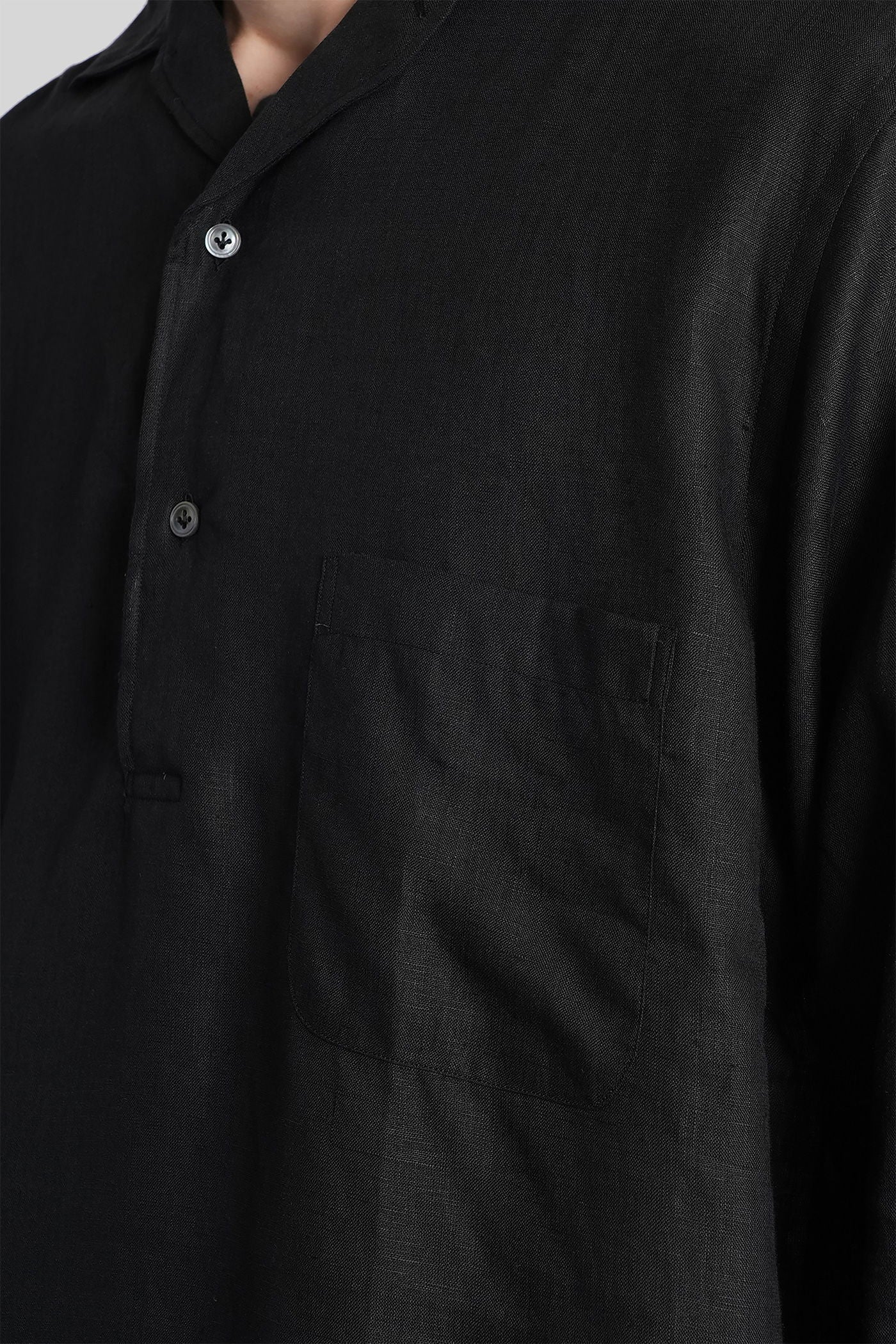 Shirt in black linen - Image 5