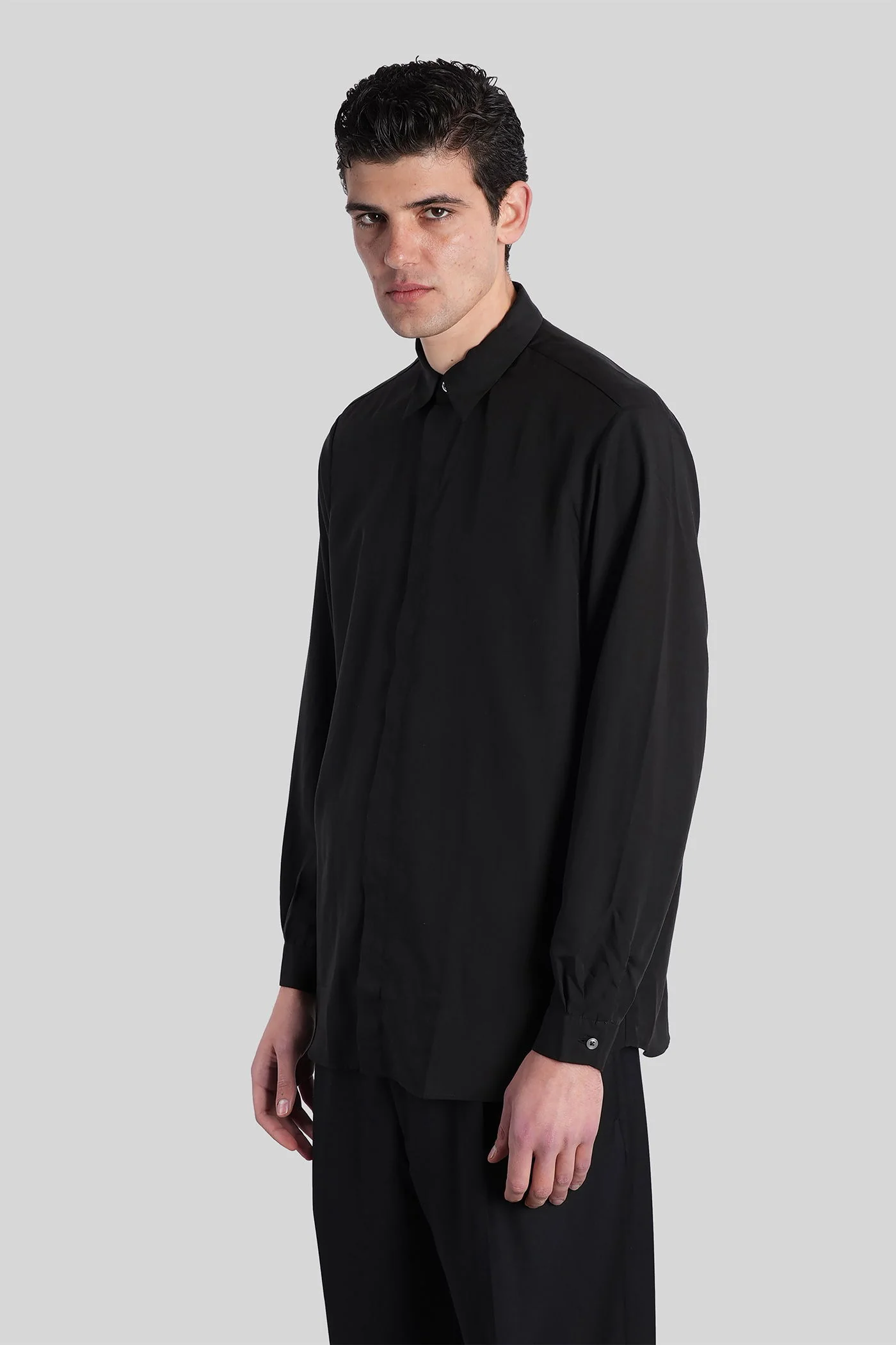 Shirt in black Tencel - Image 4